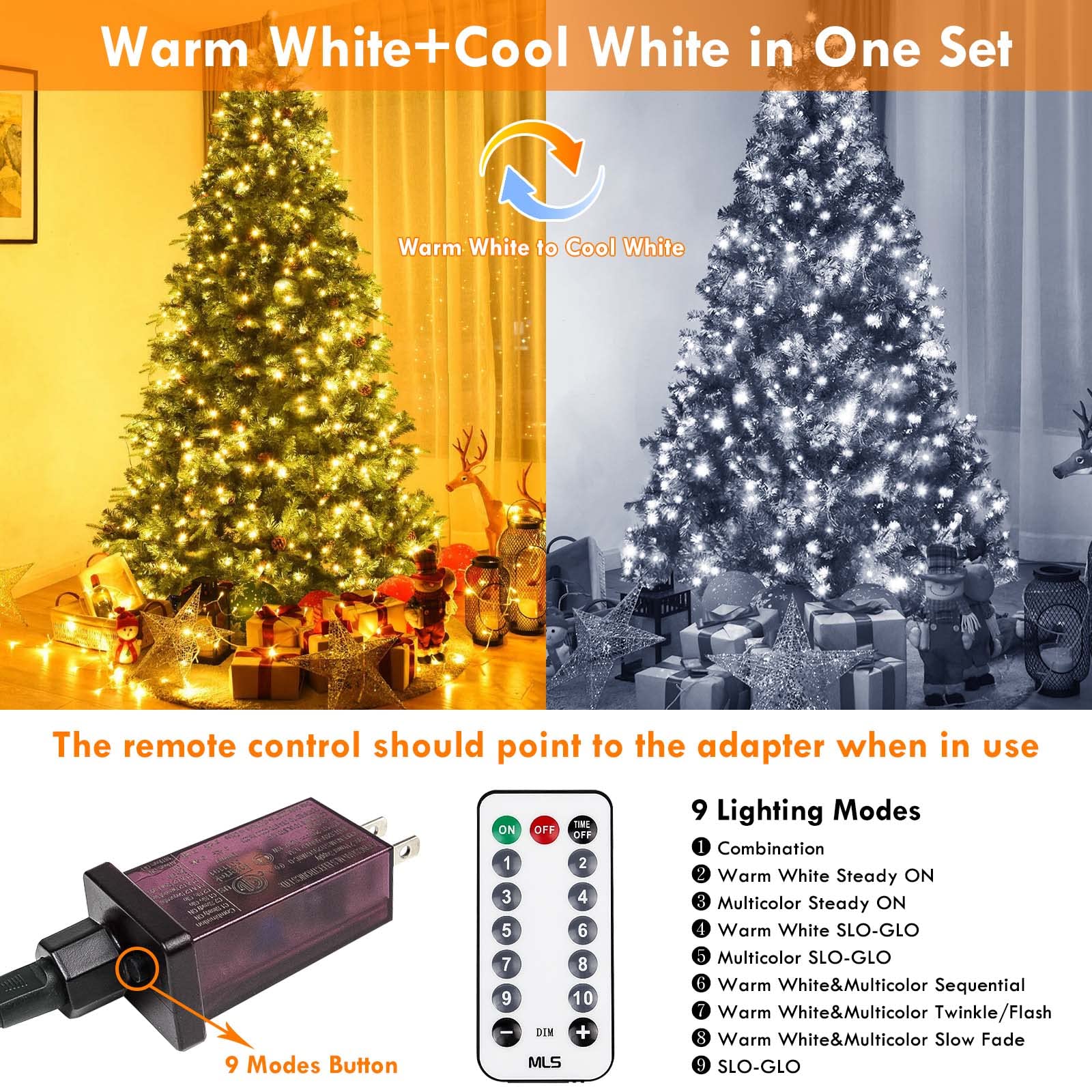 Yiqu 82Ft 200 Led Color Changing Fairy String Lights With Remote, Timer, 9 Modes, Waterproof