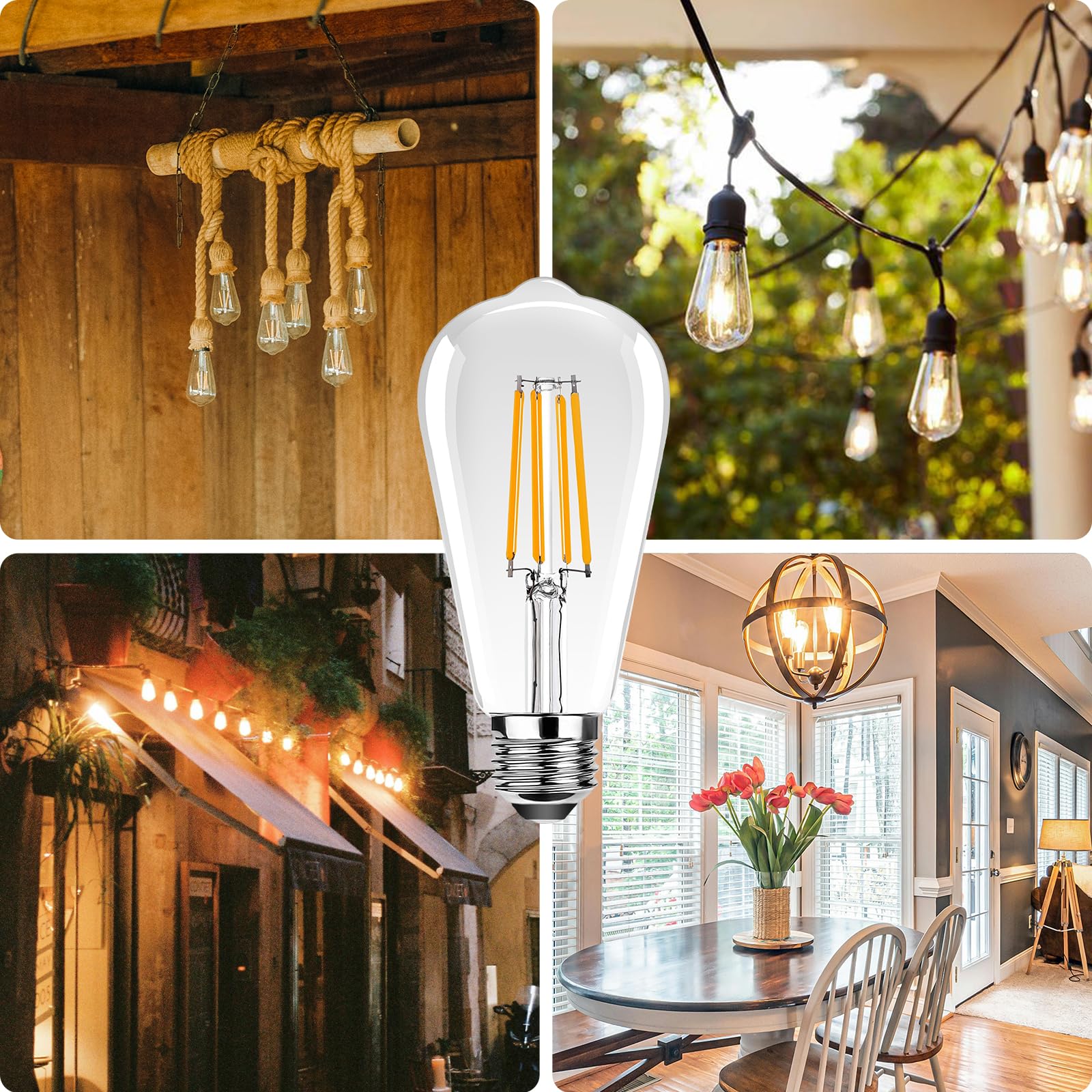 Procrus St19 Vintage Led Edison Light Bulbs E26 Led Bulb 25W Equivalent St64 Vintage Led Filament Bulbs 2.5W Warm White 2500K 250Lm Clear Glass Non-Dimmable 3 Pack