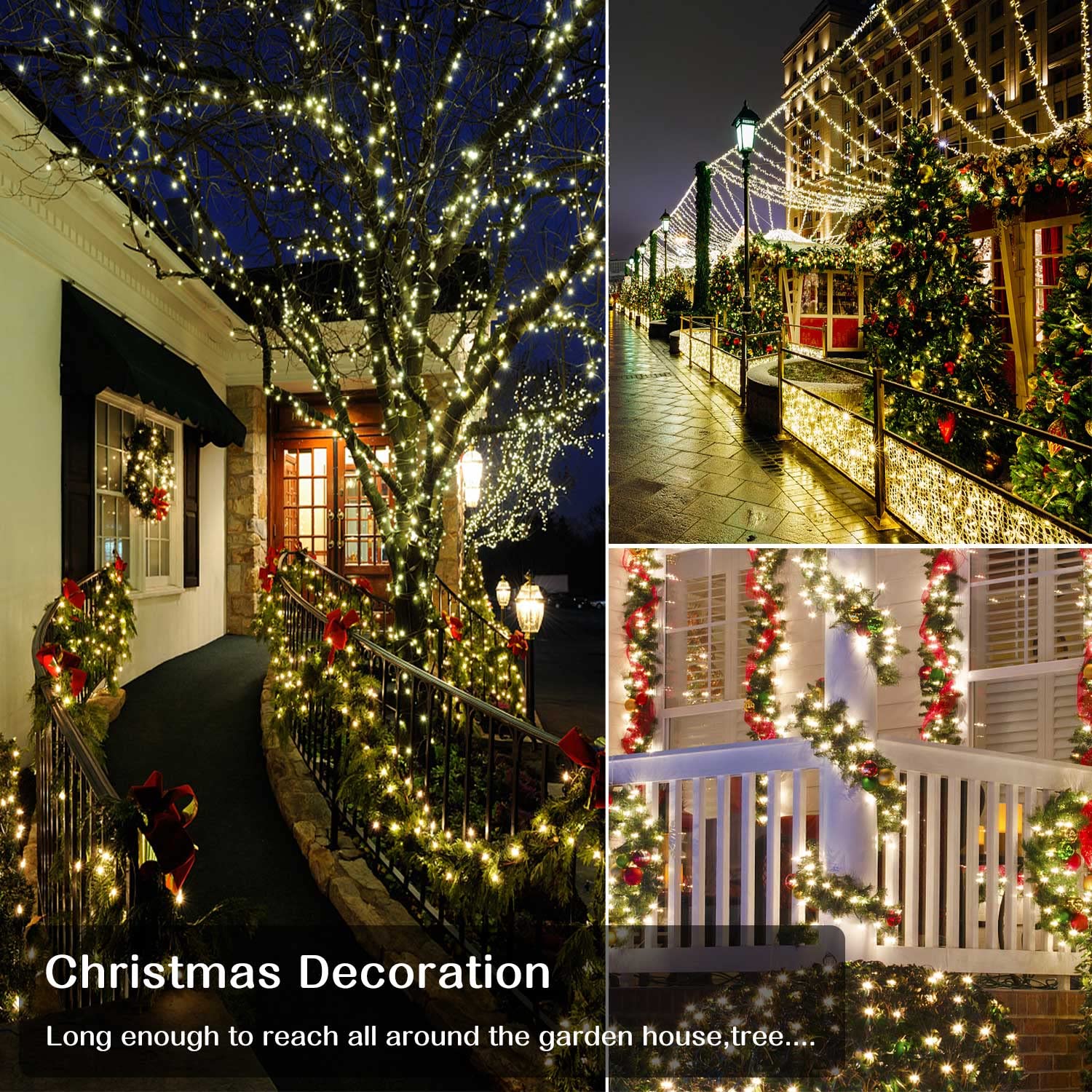 Zhouduidui 800Led Warm White Christmas String Lights, 330Ft Waterproof Twinkle Lights
