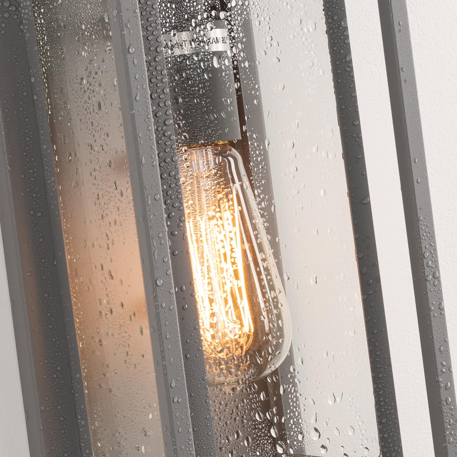 Mirrea 14'' Classic Outdoor Wall Sconce 1 Light In Rectangular Metal Frame And Clear Glass Shade Waterproof Porch Light Patio Li