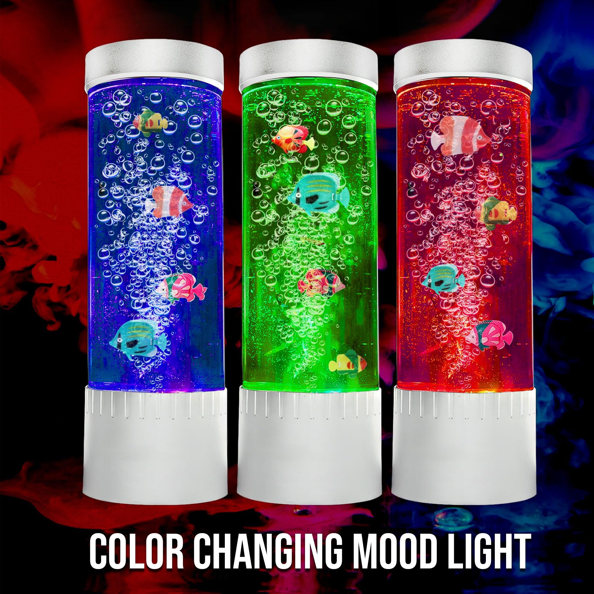 LEHAHA Bubble Fish Lamp - Color Changing Mood Light, USB Aquarium Decor for Home & Office, Model LNSL-27, Gift for Kids & Adults