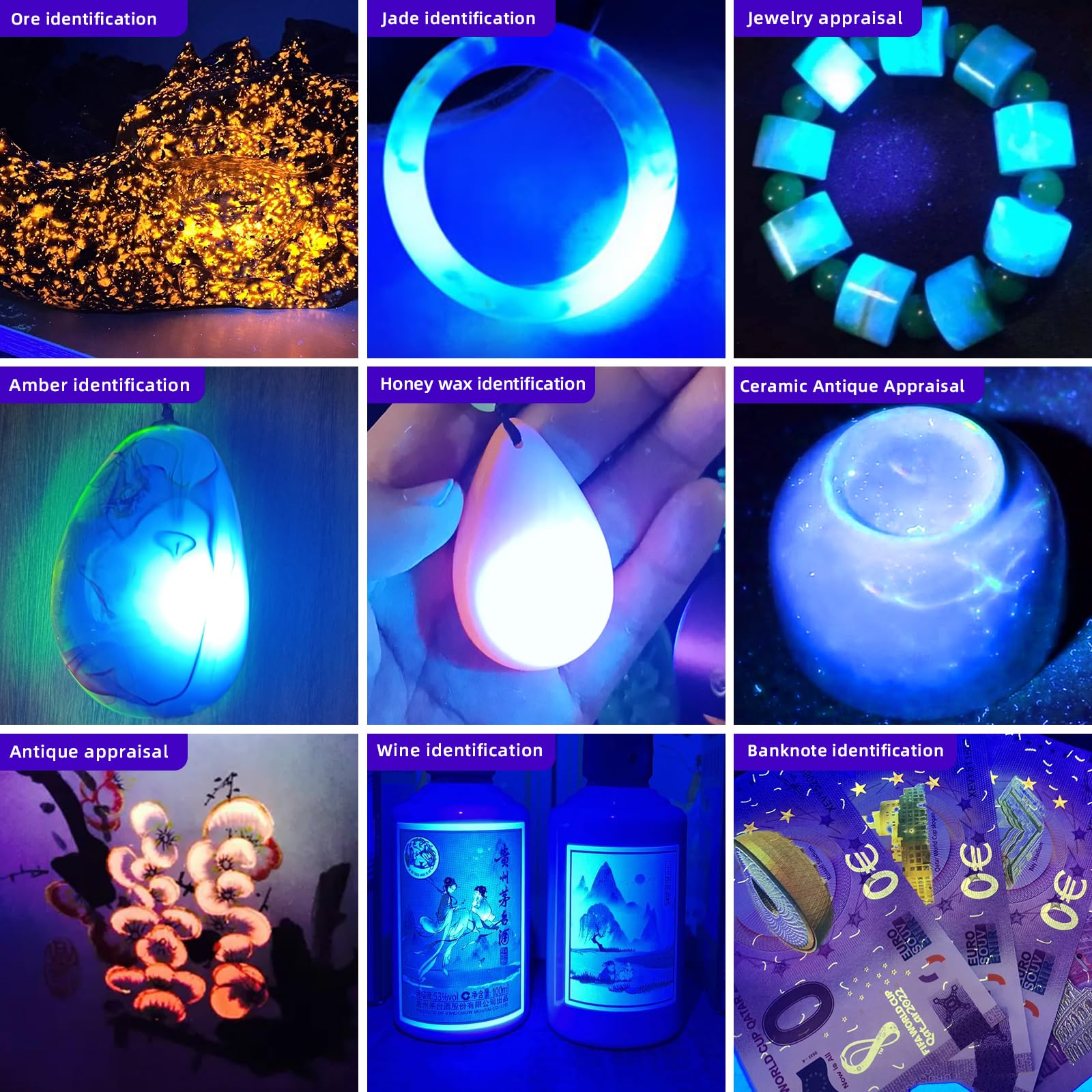 Lightfe Uv304 Uv Flashlight - High Power Ultraviolet - Rechargeable Type-C Can Be Used For Uv Glue Curing, Pet Urine Stains, Ore