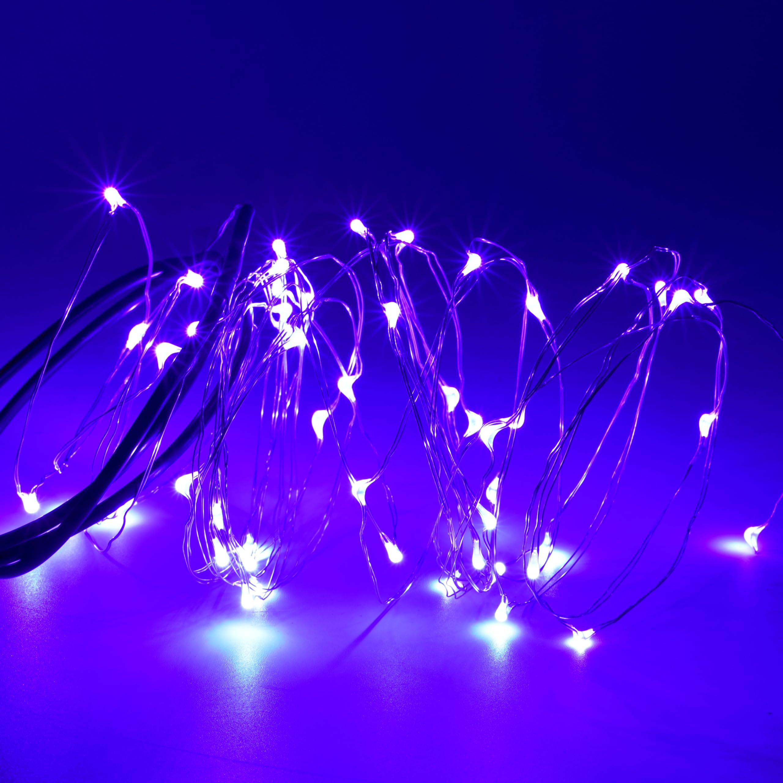 Karlling Usb Plug In Led Fairy Lights 50 Led Bulbs 16 Ft Silver Wire Starry String Lights For Bedroom Patio Garden Party Wedding Commercial Lighting (Purple)