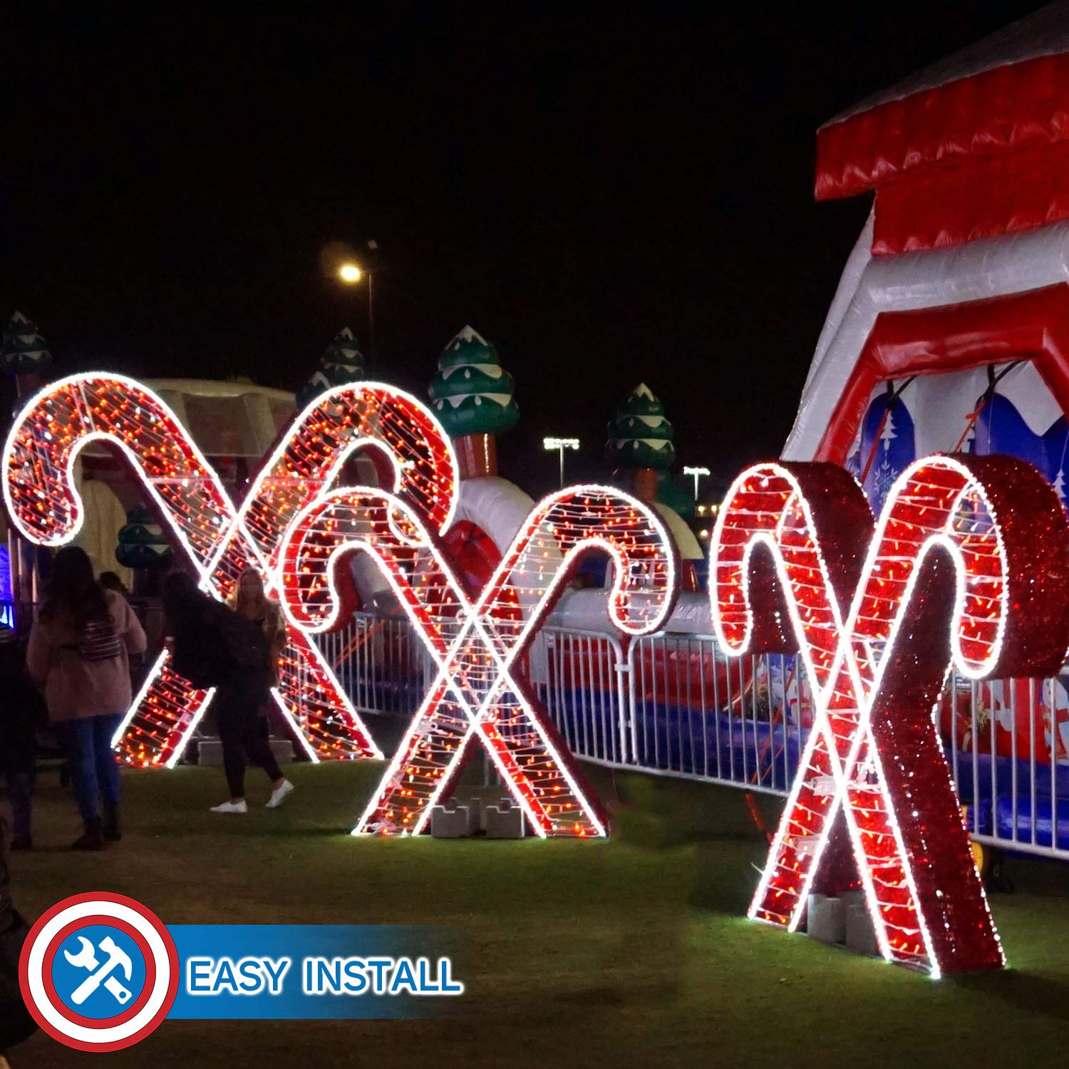 Russell Decor 200Ft/60M Led Rope Lights Lamps Kit Indoor Outdoor Decorative Lighting For Party Wedding Trees Backyard Patio Deck Bright Flexible String Tube Lights Waterproof- Red