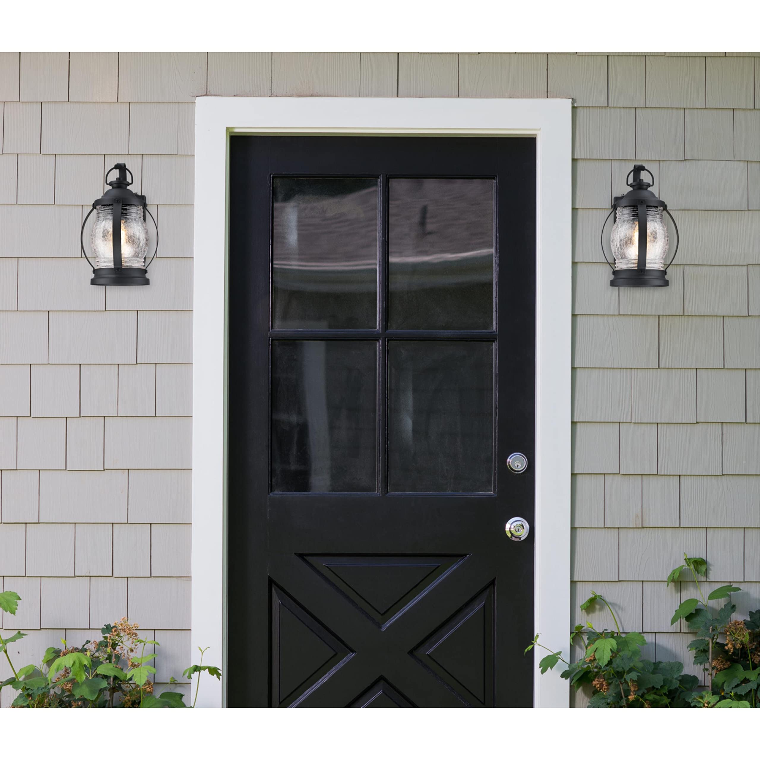Westinghouse One Light Outdoor Wall Fixture with Dusk to Dawn Sensor, Textured Black Finish, Model 6120400
