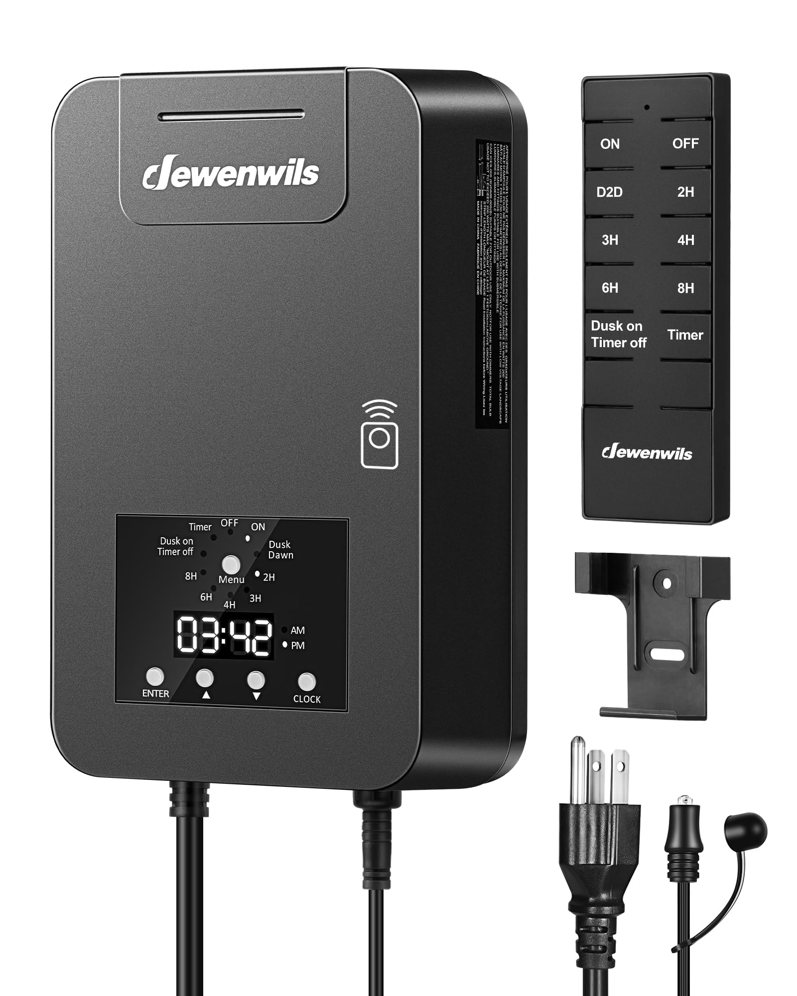 DEWENWILS 300W Low Voltage Landscape Transformer, 120V AC to 15V DC, Outdoor Landscape Lighting Transformer with Remote, Photoce