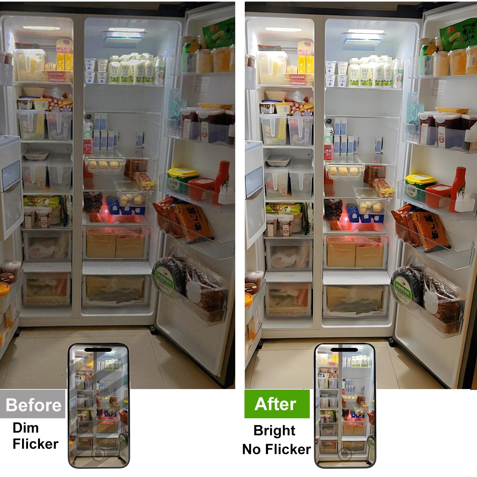 QYKAVM 5W A15 E26 LED Refrigerator Light Bulb, 40W Equivalent, Waterproof, 500LM, 5000K Daylight White, 2 Pack