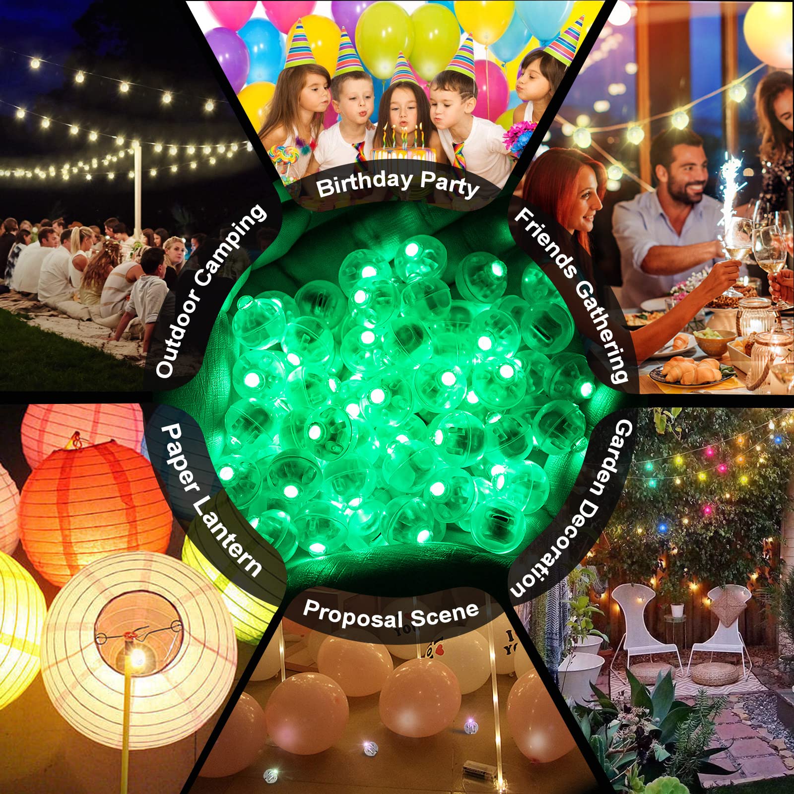 Aogist LED Mini Lights - 200PCS Green Balloon Lights for Indoor/Outdoor Events, Weddings, Parties, Halloween, Christmas, Model A01-Mini