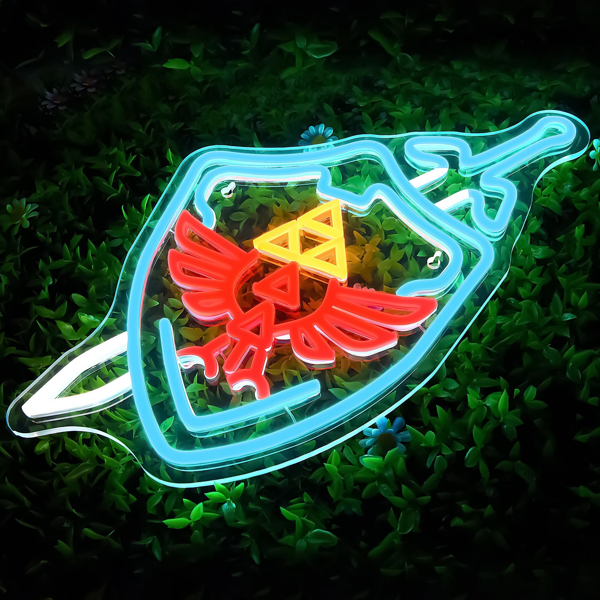 FTMGGDG Neon Sign, decorative replica cutting edge & Shield LED Wall Decor, USB Powered, 16.53 x 11.02 inches, Model FMXD031
