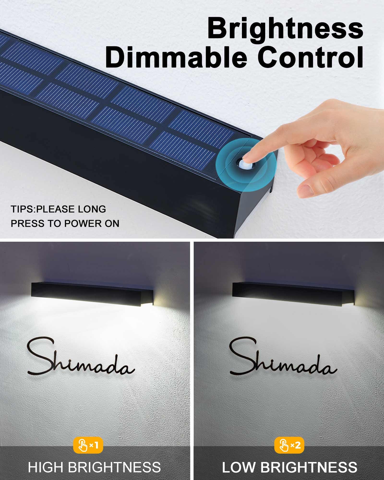 LUHLEE Solar Sign Light Outdoor, 2 Pack Waterproof LED Address Lights, Ultra Bright, Black, Model MDC015859