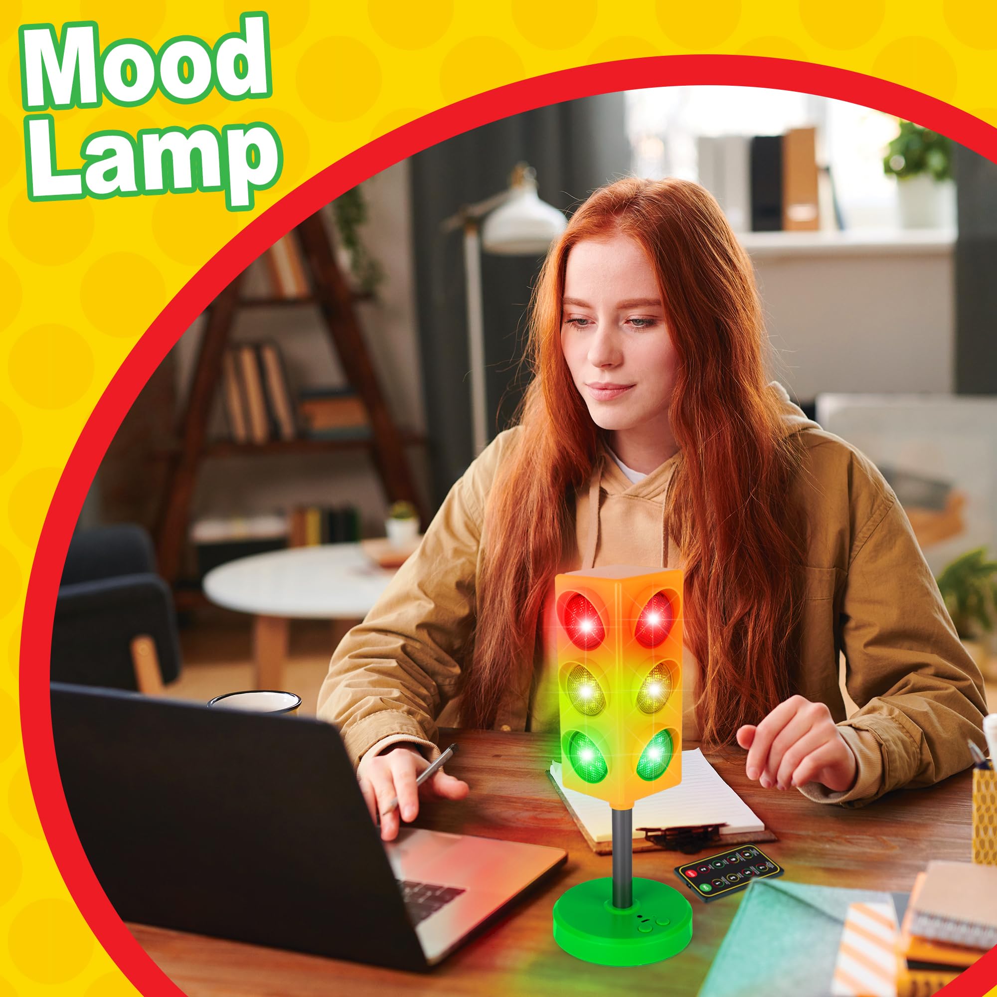 ArtCreativity Traffic Light Lamp - Traffic Light for Kids with Wireless Remote - 8 Different Light Patterns - Classroom Traffic