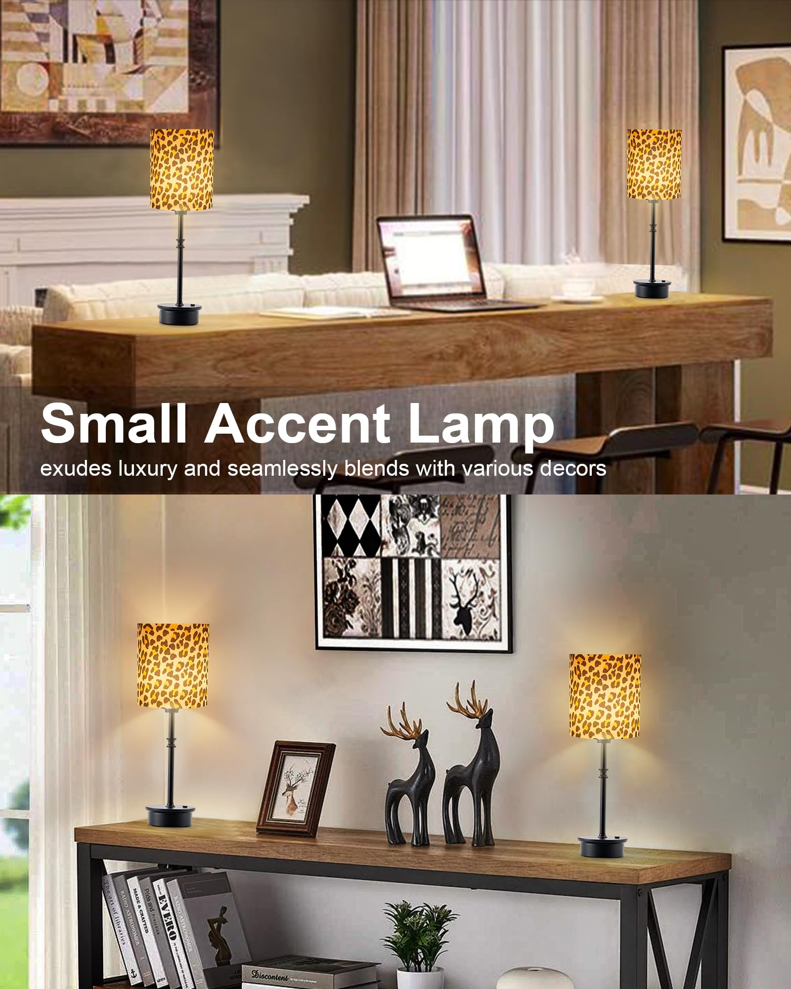 UMEXUS Cordless Table Lamp, Rechargeable Dimmable Touch Light, Small, Black, Model 20633