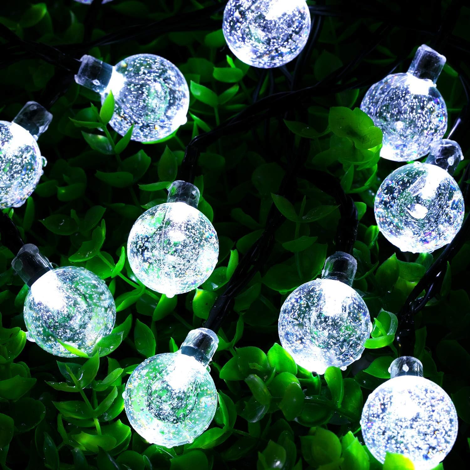 LSLCQW Solar String Lights 60 LED 40ft Waterproof Outdoor Decor Pure White Model 22