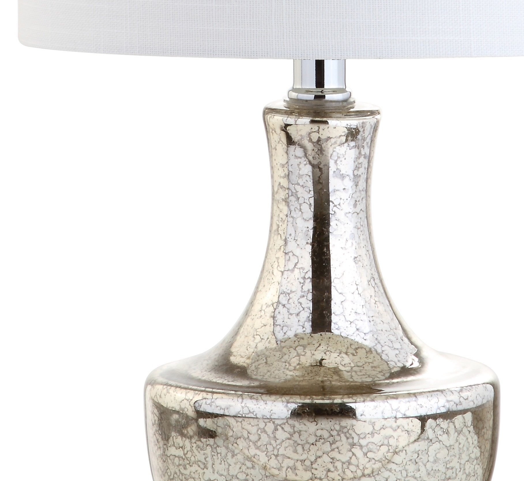 JONATHAN Y Colette 20in Mini Glass LED Table Lamp, Silver, Model JYL1029B, Transitional Design for Office, Living Room, Bedroom