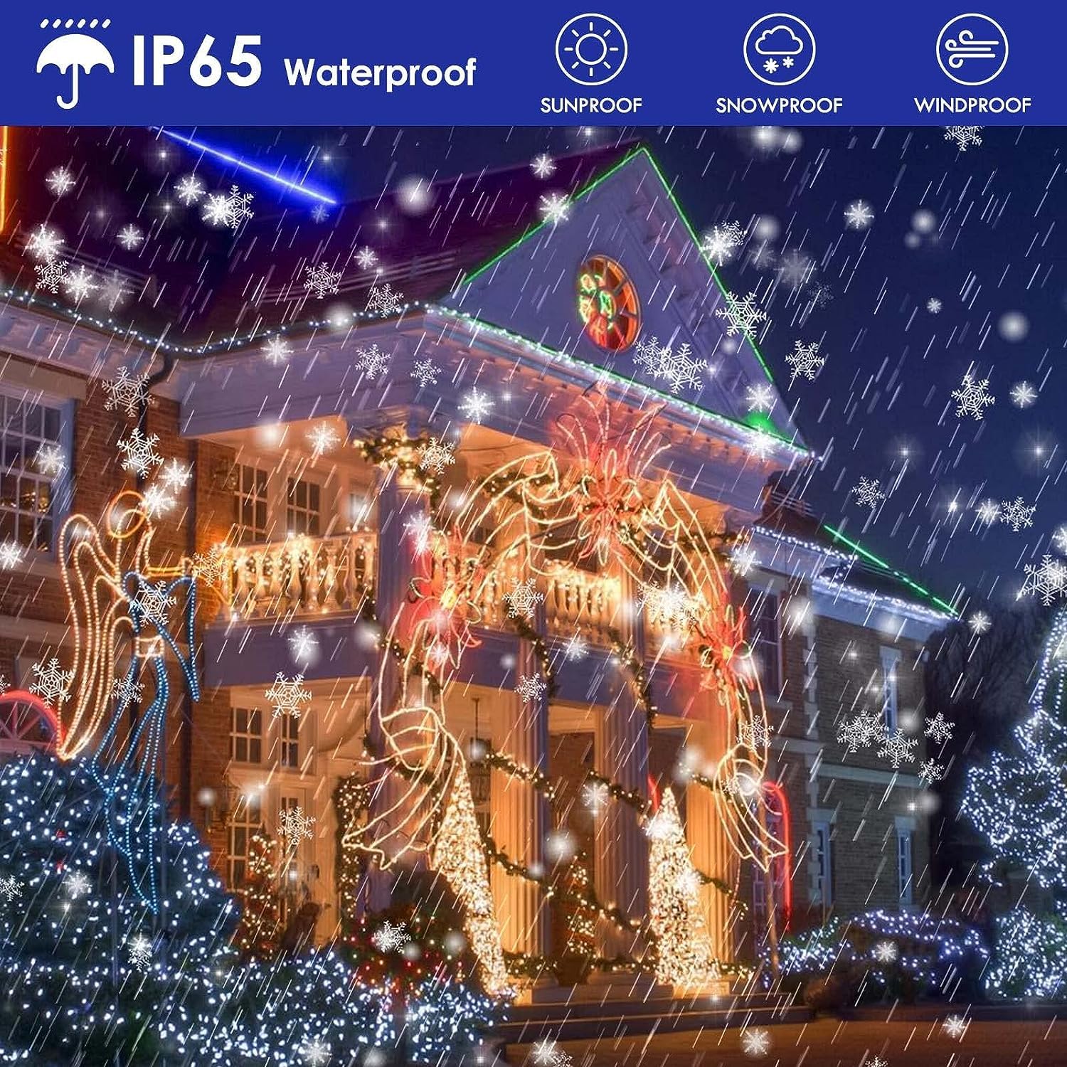 Color Changing 2-Pack Each 85FT Solar Christmas Lights Outdoor Waterproof, Upgraded 480 LED Solar String Lights Green Wire Solar