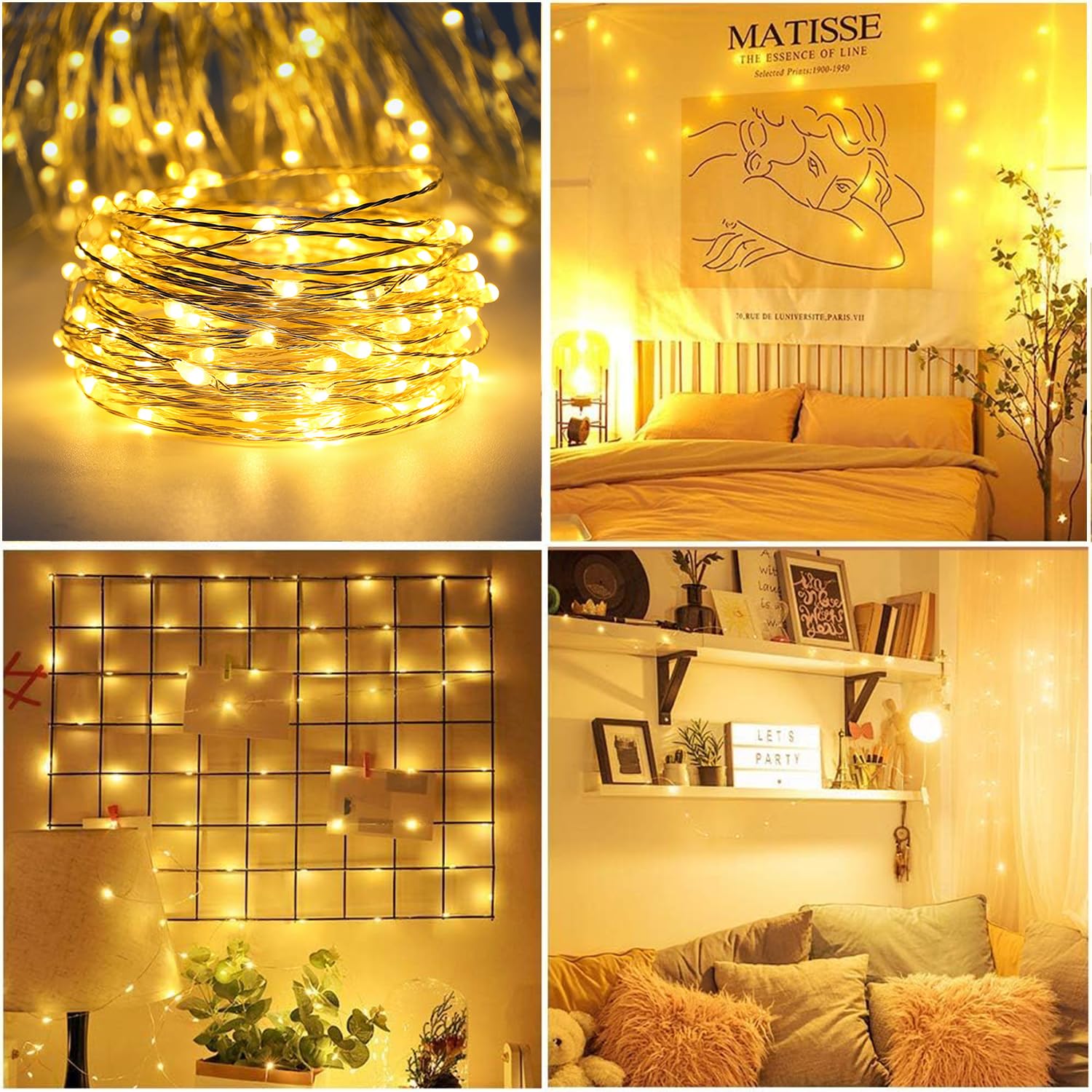 Ruichen 33Ft 100 Led Plug-In Fairy Lights, Warm White Waterproof Copper Wire For Indoor/Outdoor