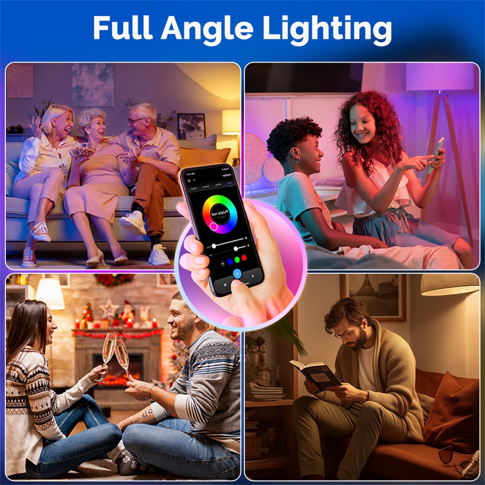 Moes Matter Smart Gu10 Led Light Bulbs, Color Changing Wifi Smart Bulbs, 2700K-6500K Cw& Rgb Dimmable, Smart Life Remote Control
