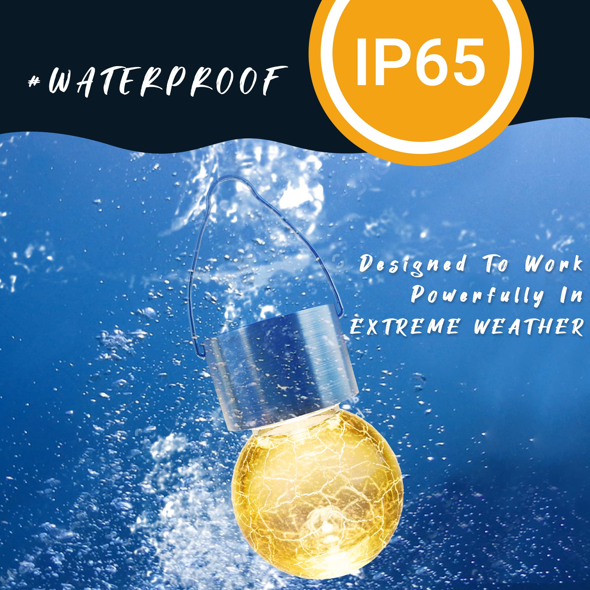 Gigalumi Solar Lights Outdoor Waterproof ,12 Pack Solar Hanging Lights Garden Decor,Gifts For Women Mom Grandma,Solar Outdoor Lights Lantern Cracked Glass For Yard, Fence, Tree(Warm White)