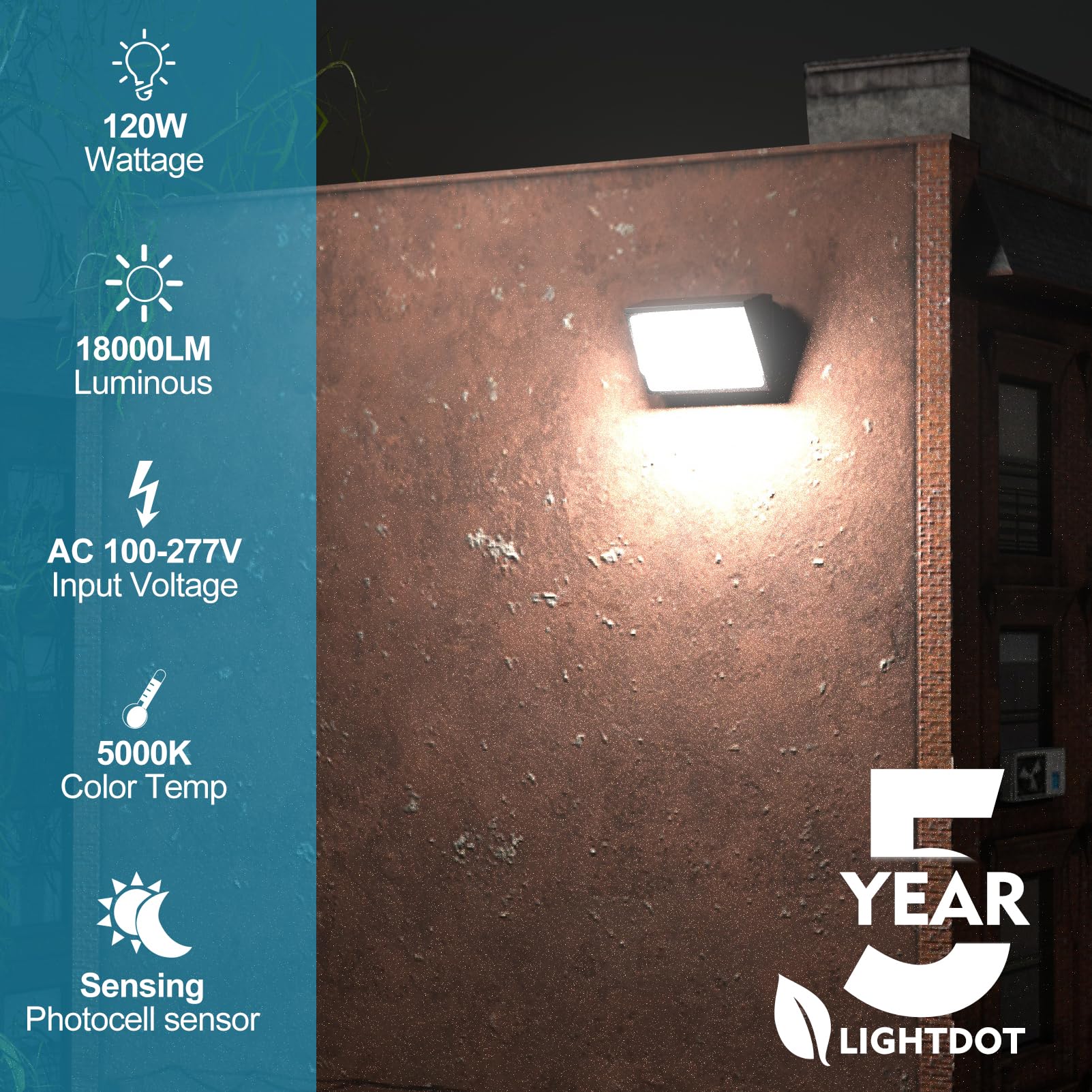 Lightdot 150W LED Wall Pack Lights 4Pack, Dusk to Dawn, 22500Lm, IP65 Waterproof, Brown, Model WPM-17-468