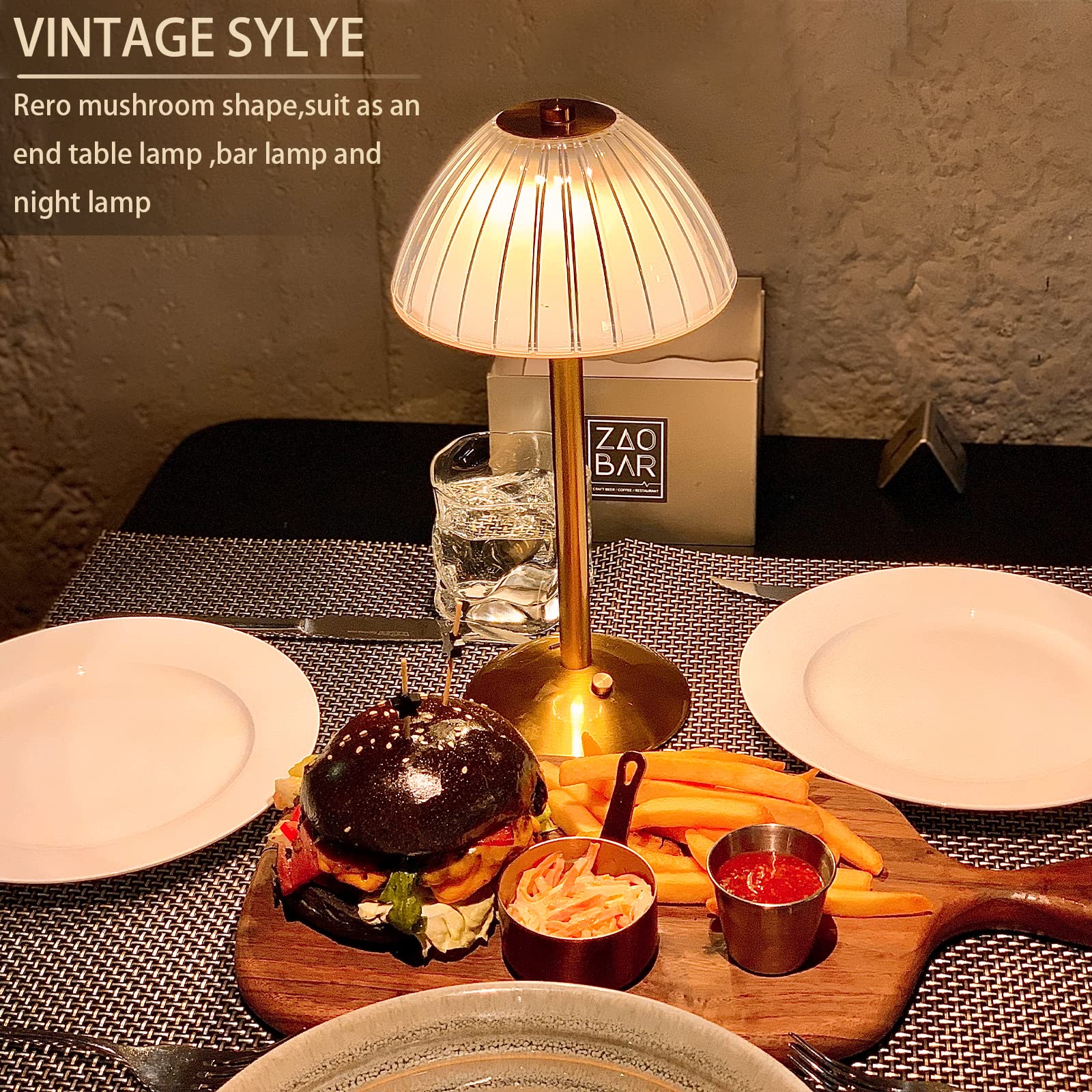 Timegoa Portable Mushroom Led Table Lamp Set Of 2 - Touch Sensor, Dimmable, Rechargeable