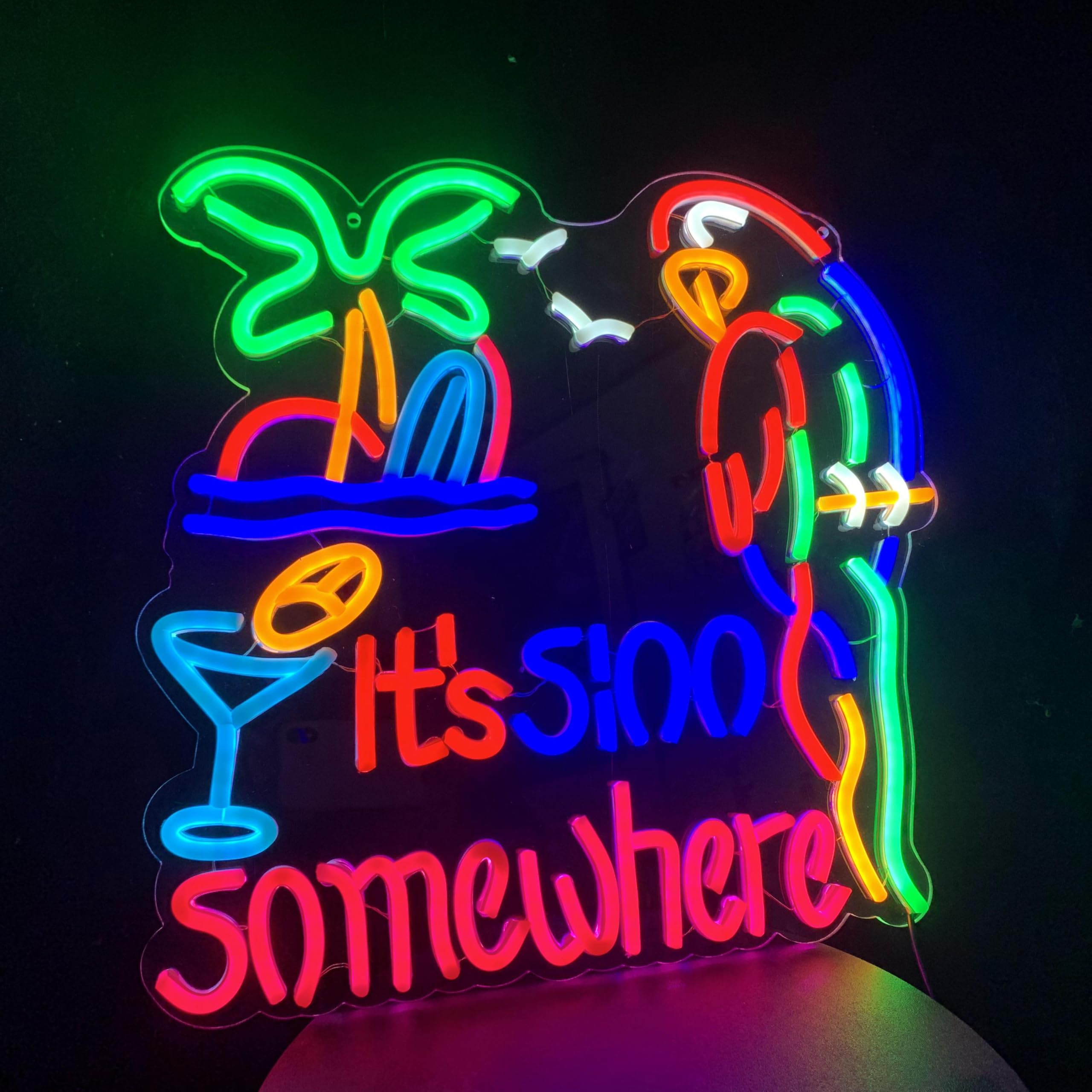 Its 5 OClock Somewhere 5:00 Neon Light Sign Home malt-inspired Bar Room Game Windows Glass Wall Decor Party Birthday Bedroom Decoration Gifts Led