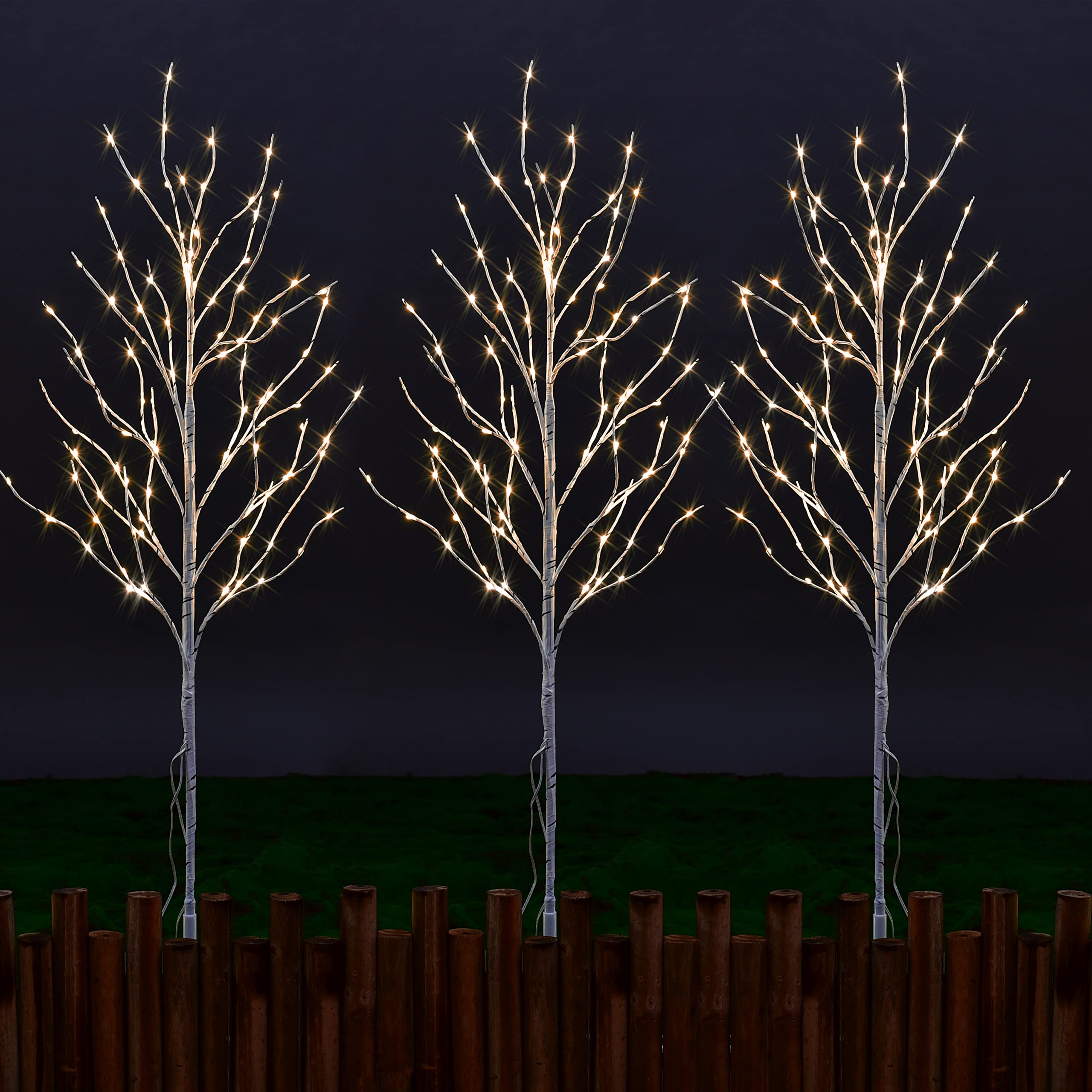 Lightshare Lighted 41In Artificial Twig Birch Tree Branch With 300 Fairy Led Lights Plug In With Timer For Spring Thanksgiving C