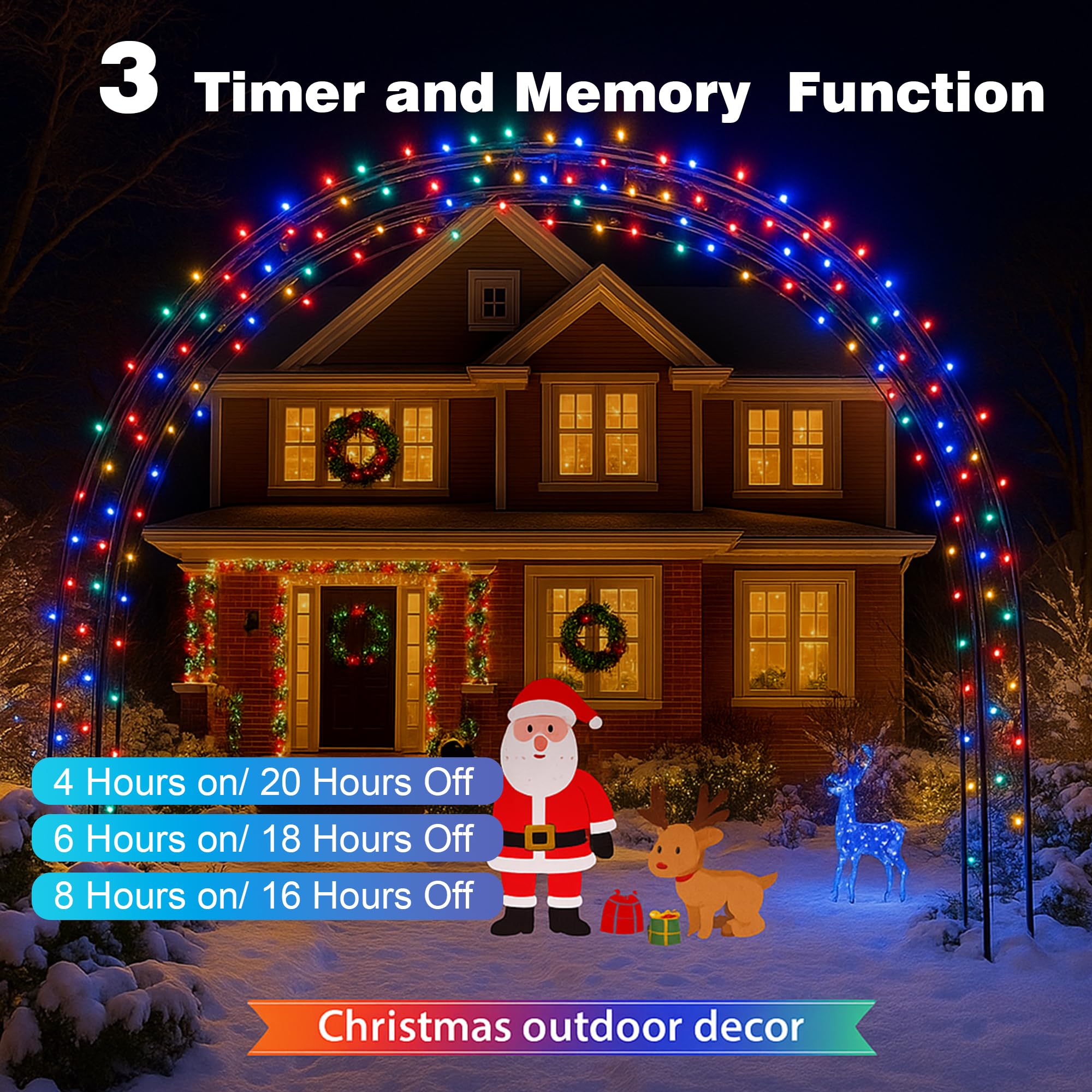 Domolli Christmas Lights 500Led 164 Ft  Waterproof Christmas Tree Lights With 8 Modes  Remote Control 3 Timers & Memory Function Xmas Decorations For House And Holiday (Multicolor)