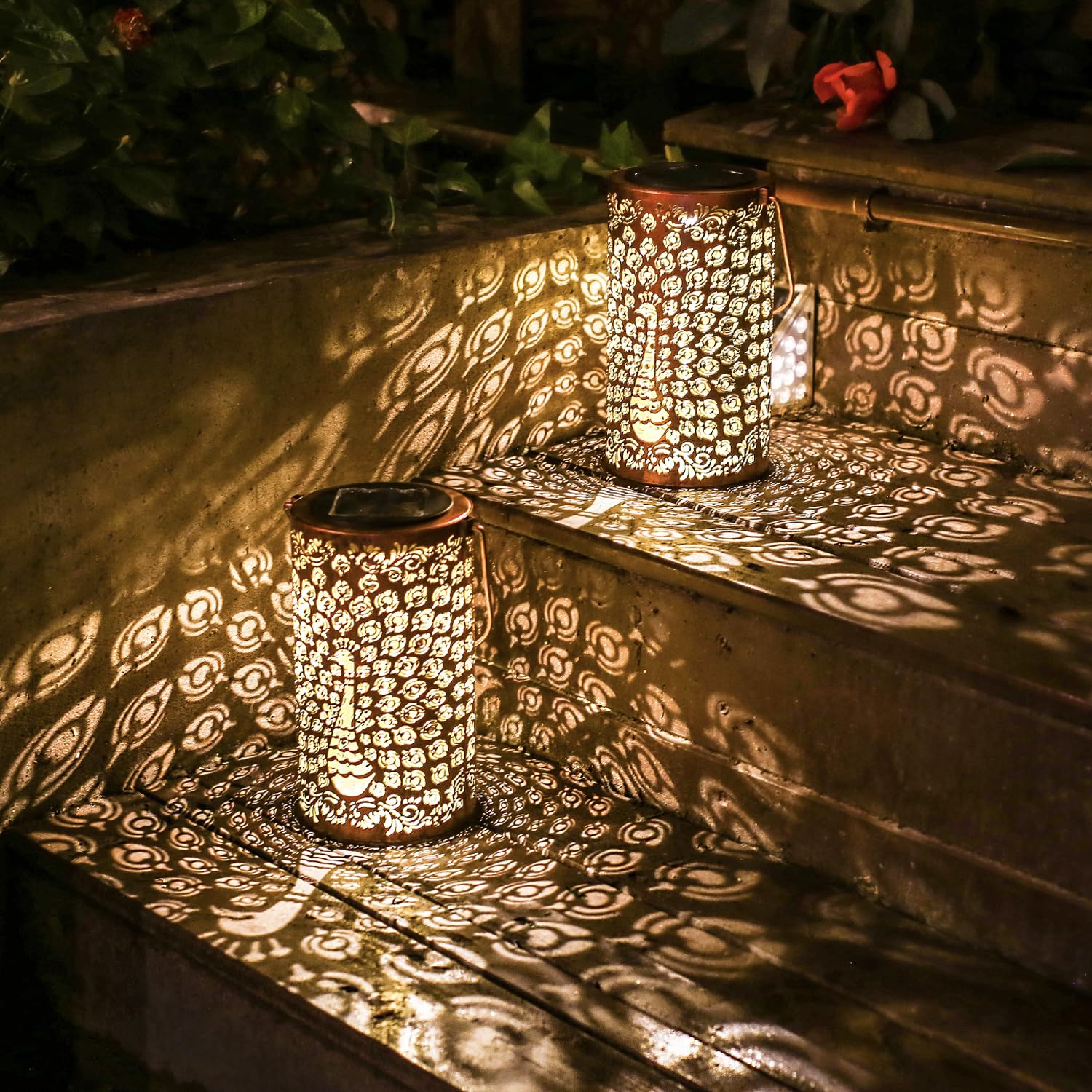 Peacock Solar Lanterns Outdoor Waterproof Hanging Solar Lights Peacock Gifts For Women Men Metal Decorative Led Lanterns For Yar