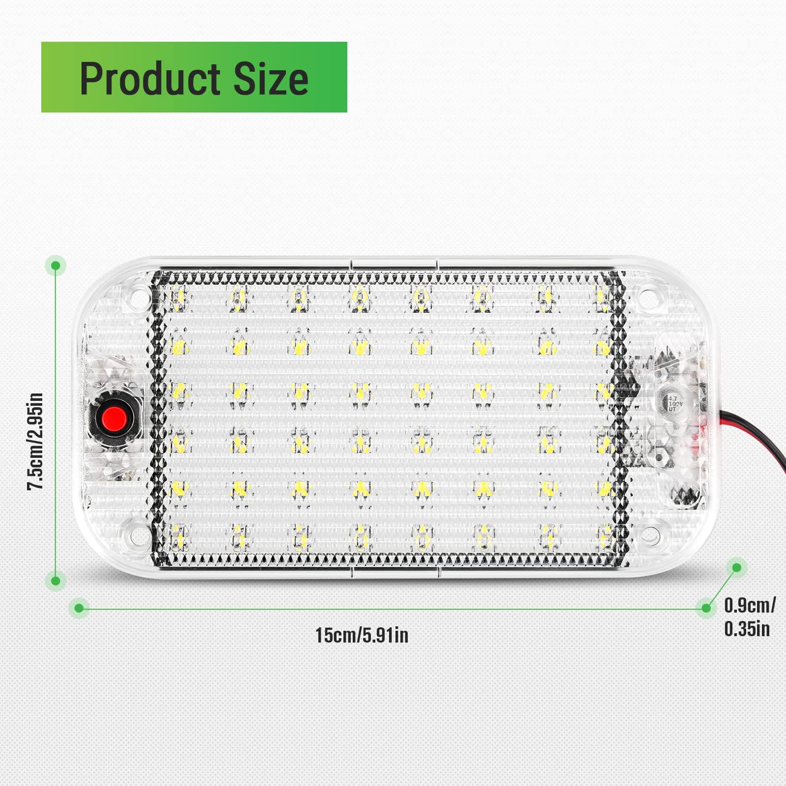 Thlevel LED Dome Light - Super Bright 800 Lumens, 12v-85v, Aluminum, 4 pcs for RV/Car/Trailer/Boat
