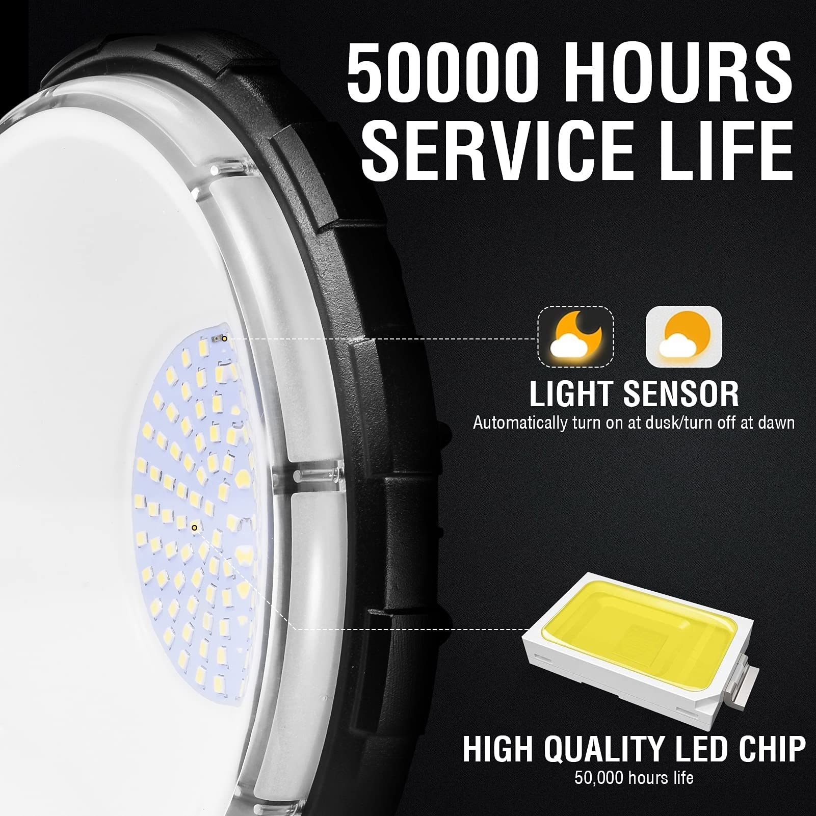 Viugreum 100W LED Barn Light, Dusk to Dawn, 12000LM, IP65 Waterproof, 5000K Daylight, 2 Pack, Aluminum, Model ZT