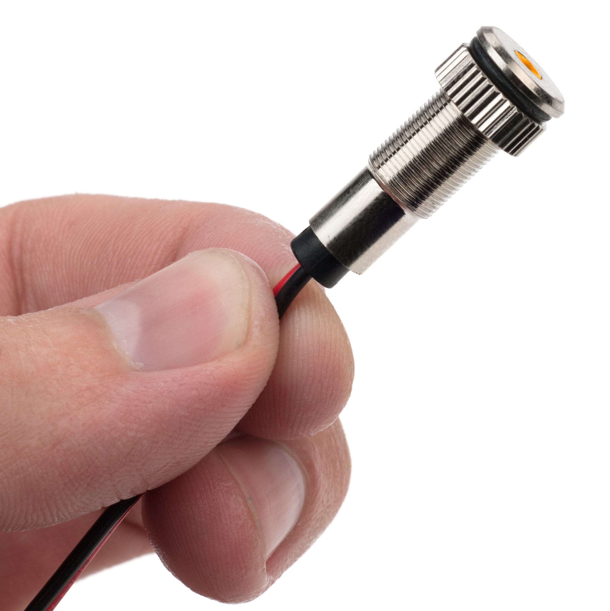 Plug-N-Play Instrument Cluster Led Indicator Light Dash Bulbs. Aluminum Pilot Lights. Color Acrylic Lens. Flush Panel Mount 5/16&quot; 8Mm 12V For Speedometer Odometer Tachometer (Silver Bezel, Amber Led)