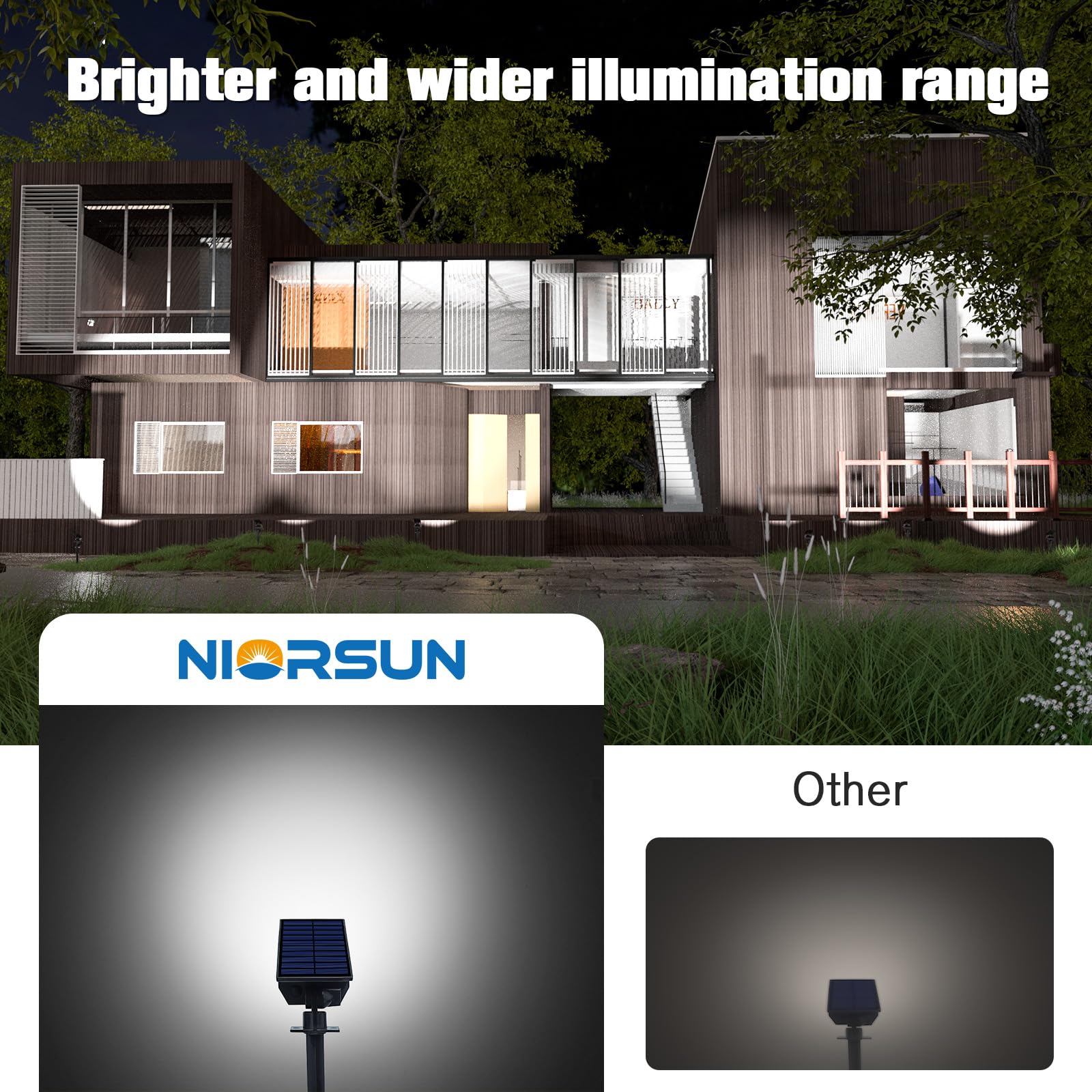 NIORSUN Solar Spot Lights, 23 LEDs, IP67 Waterproof, 3 Lighting Modes, 6 Pack, Cool White, Model TBD60-White6