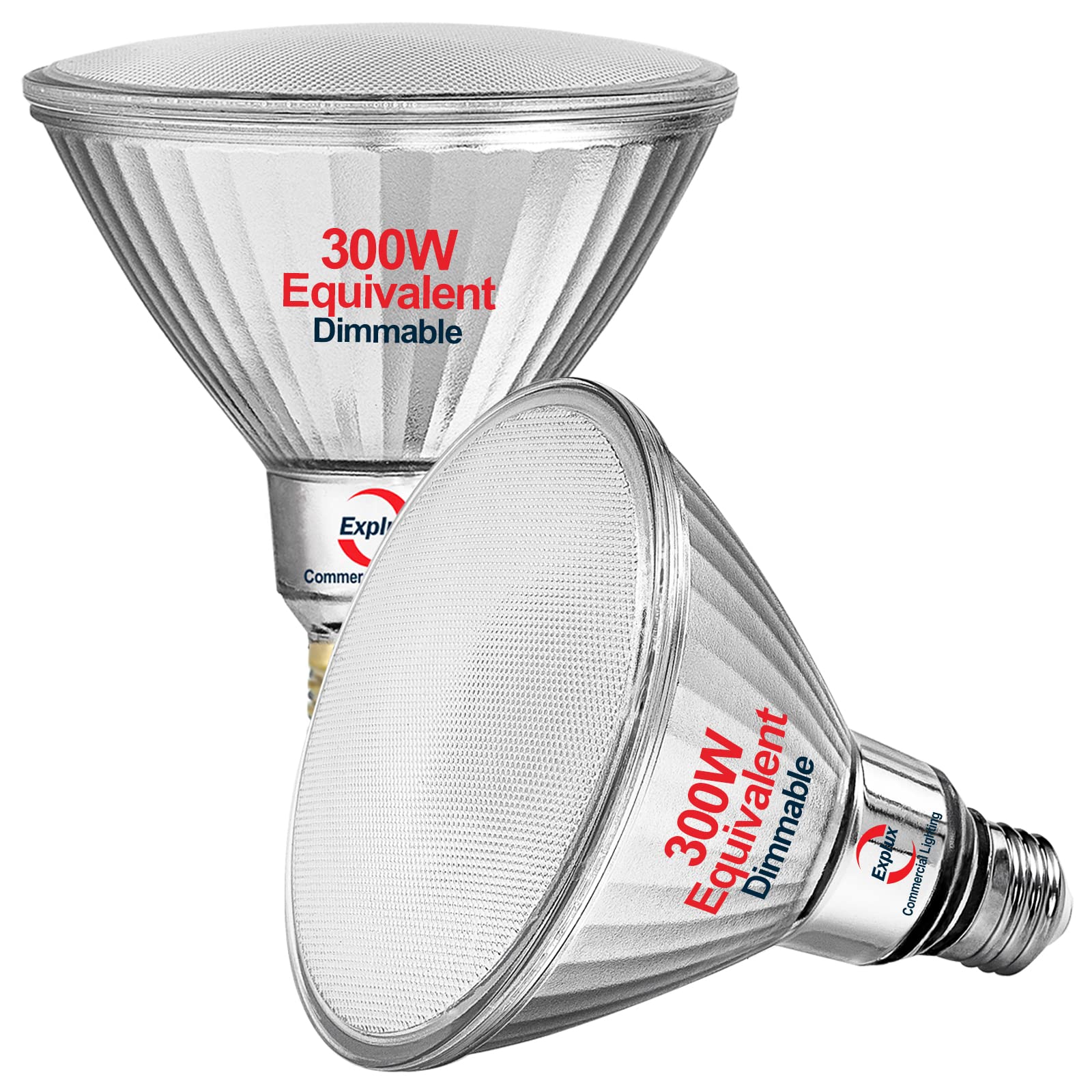 Explux PAR38 LED Flood Light Bulbs, 2900 Lumens, Dimmable, Glass, 2-Pack, 2700K Soft White