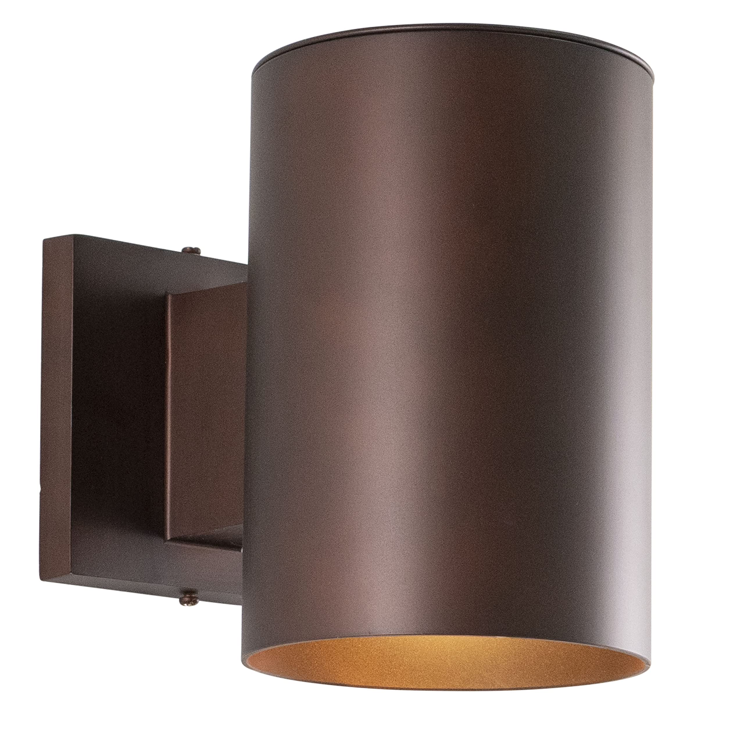 VAXCEL Chiasso Outdoor Porch Light, Waterproof Bronze Wall Sconce, 5in W x 7.25in H, Aluminum, Model CO-OWD050BZ