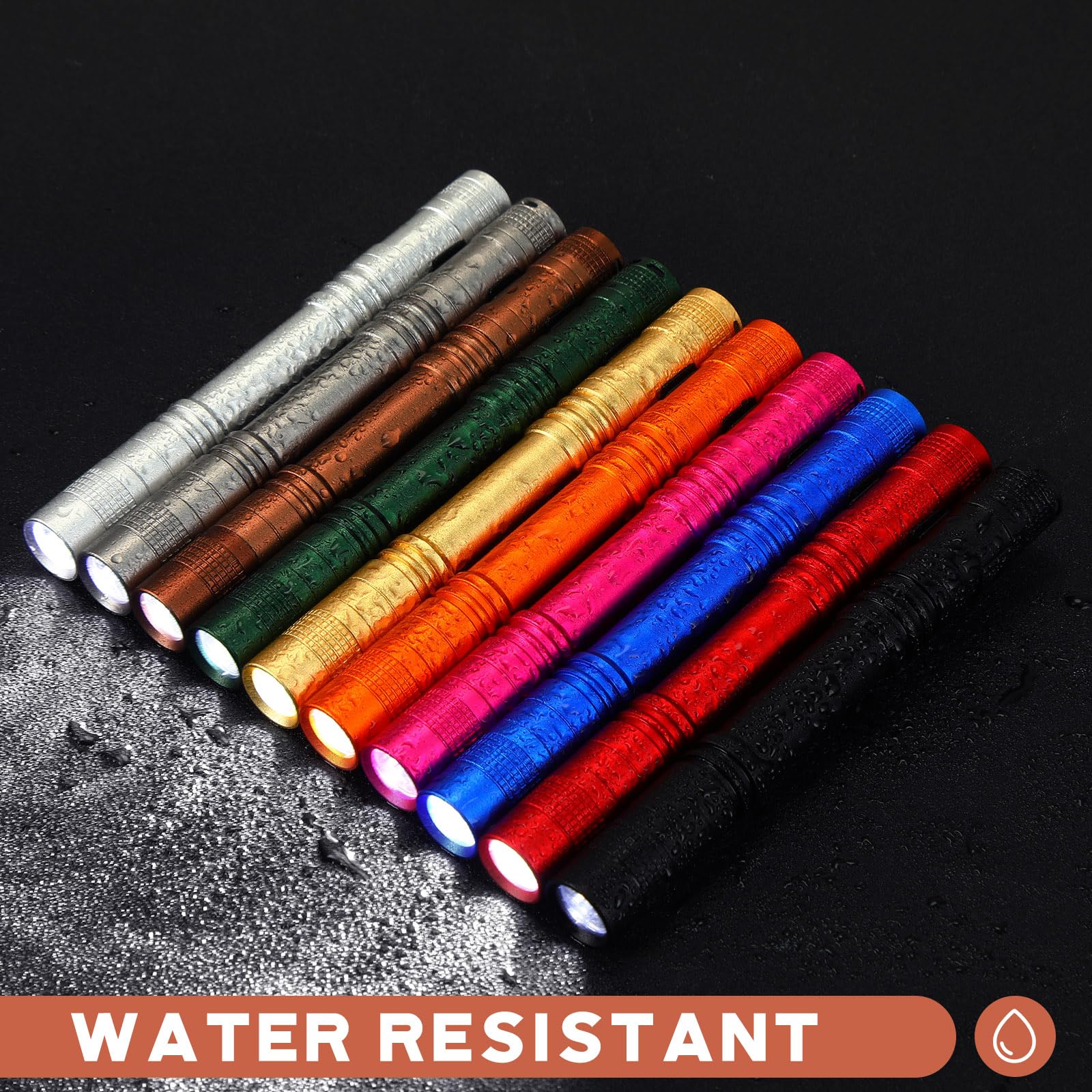 Hortsun Mini Pen Light Flashlights, 20 Pcs, 5.12 Inch, Multicolor, Pocket-Sized LED Torches with Clip