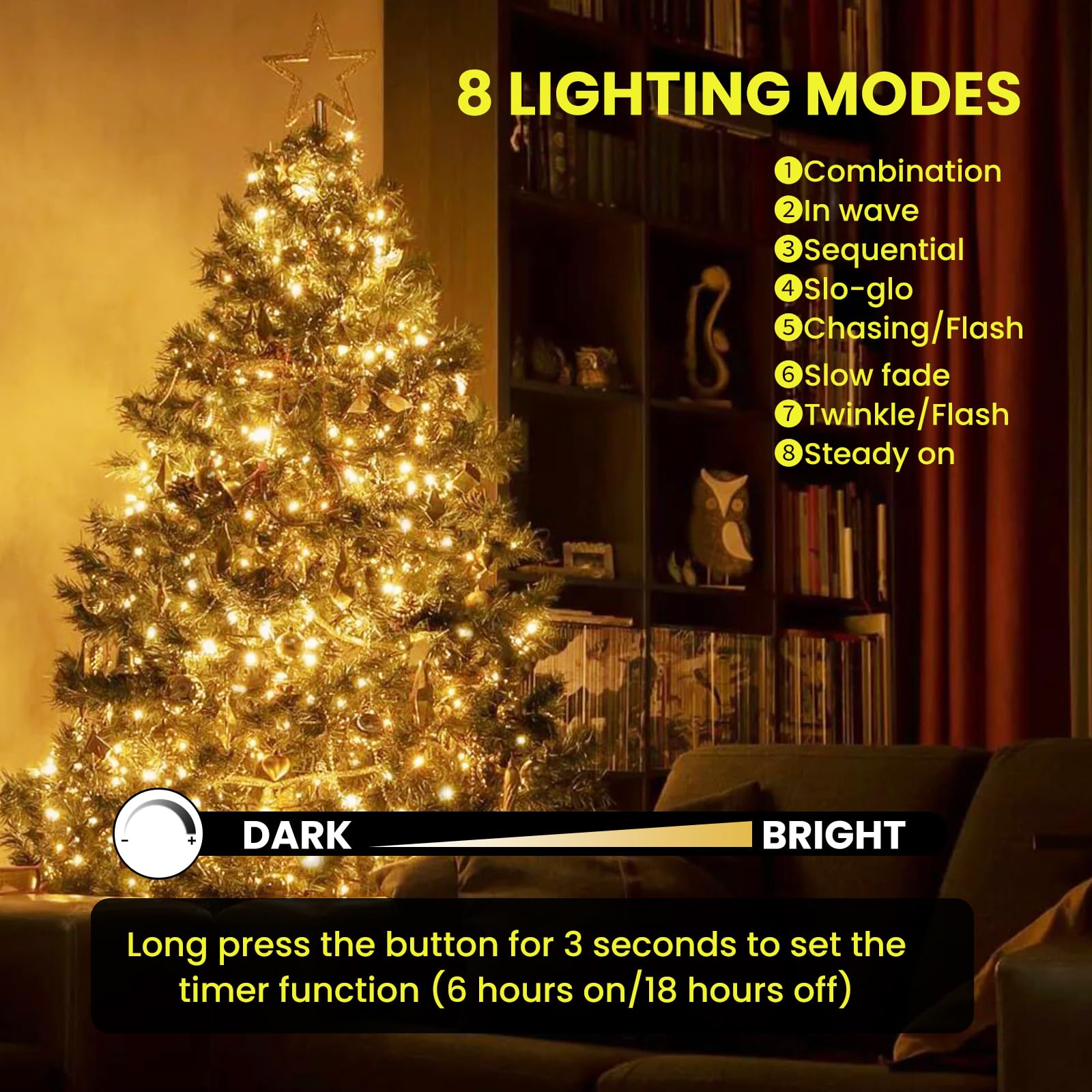 Dailyart Fairy Lights Plug In, 500 Led Fairy Lights With Remote 42Ft Small Warm Fairy Lights With Timer Long Twinkle Lights Waterproof String Fairy Lights For Bedroom Outdoor Indoor Decor,Gold Wire