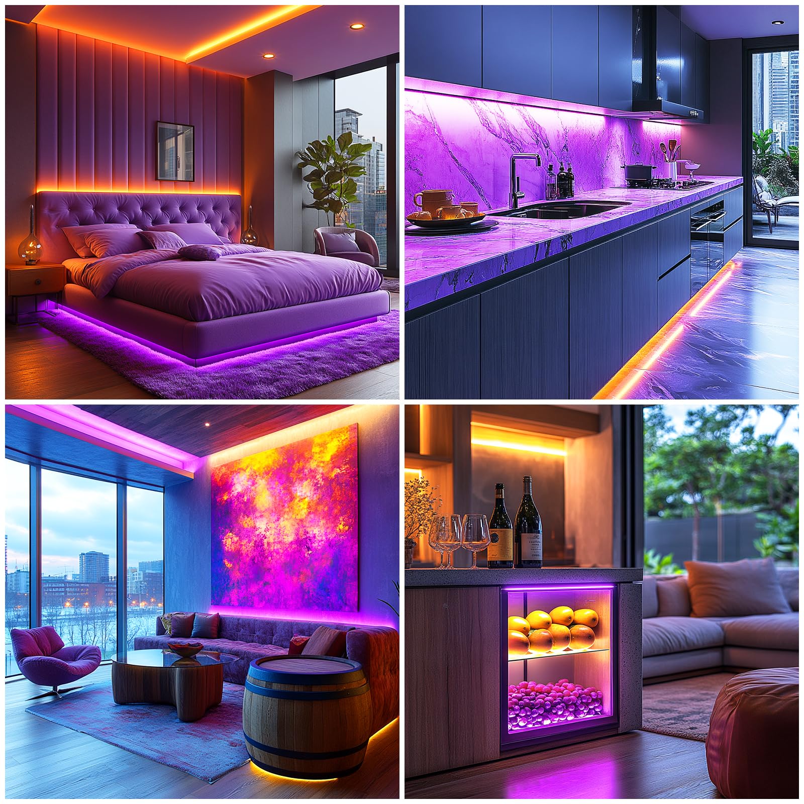 Uvtaoyuan Led Strip Lights Purple 5V Usb Not Dimmable Flexible Cob Led Rope Lights 320Leds/M Purple Super Bright Bendable Tape L