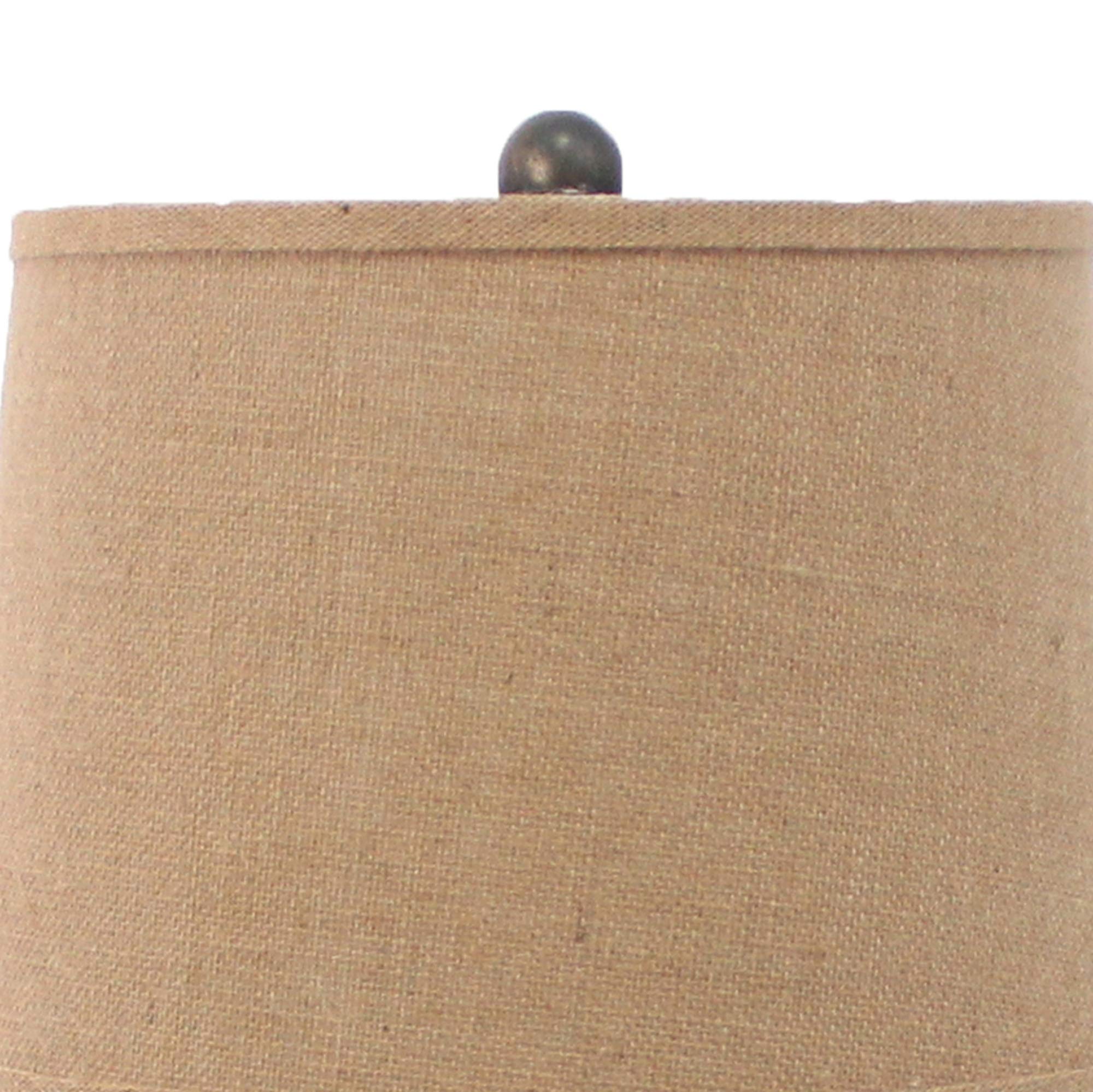 Benzara Metal Table Lamp with Fabric Shade, Beige and Gray, Model BM217245