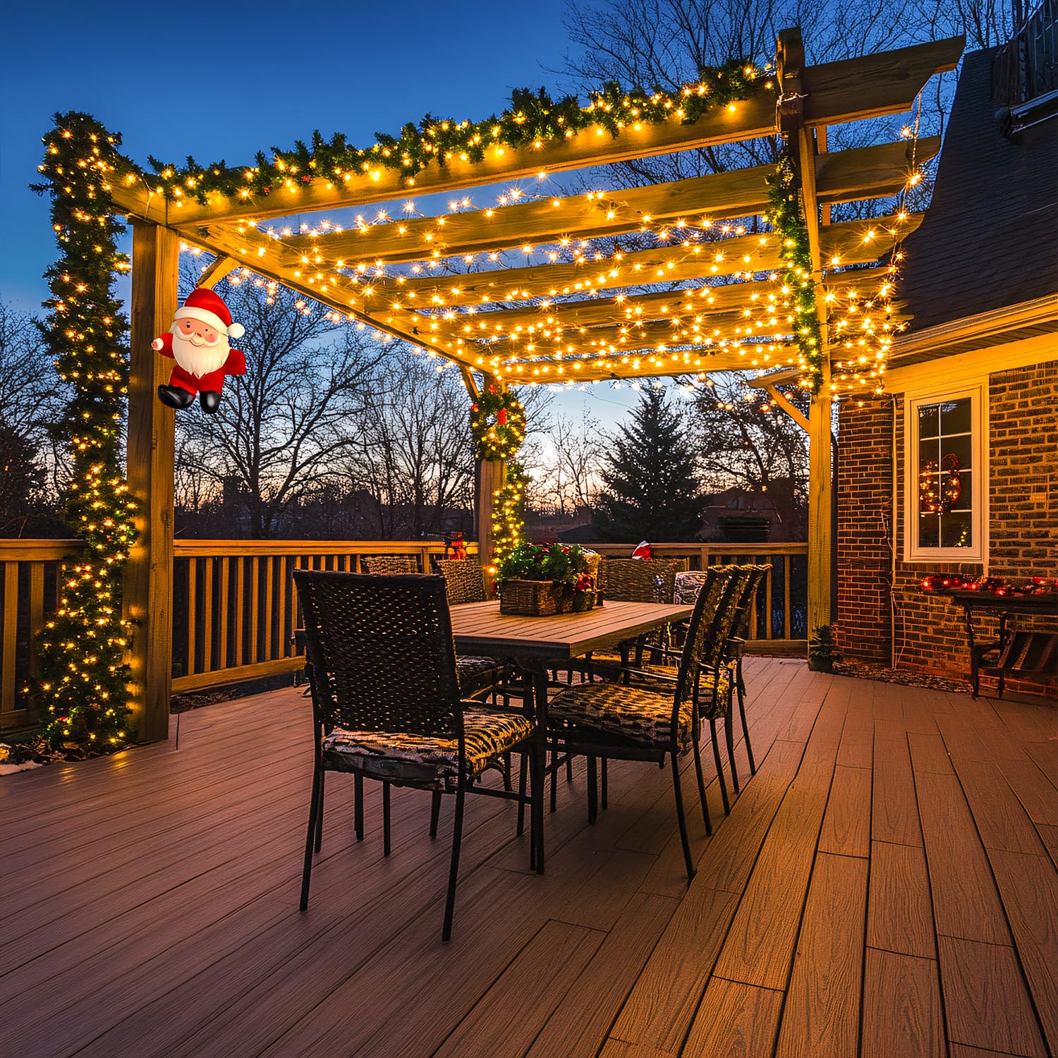 Jmexsuss Warm White Christmas Lights Indoor, Connectable 59 Ft 150 Led Christmas Lights Clear Wire, 8 Modes String Lights Outdoor For Patio, Party, Christmas Decorations