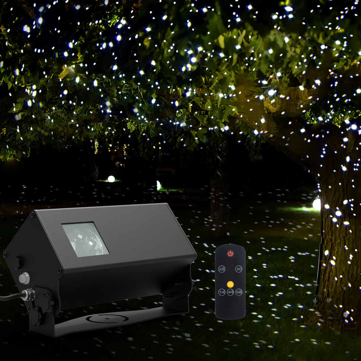 Outdoor Star Lights Projector, AIRIVO White Laser Fairy Lights Projector, Christmas Snowfall Projector, 3 Lighting Modes Garden 