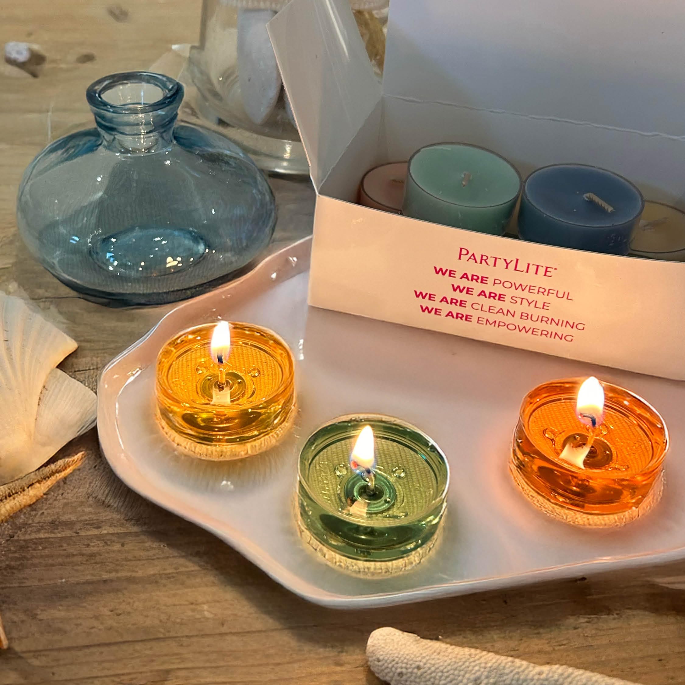 Partylite Tea Lights Sampler  Ginger And Coconut With Lavender Scented Candles  Gift Set Of 12  Aromatherapy With Up To 4 To 6 Hours Burn Time  Ideal For Home Decor  Holiday Gifting And Celebration