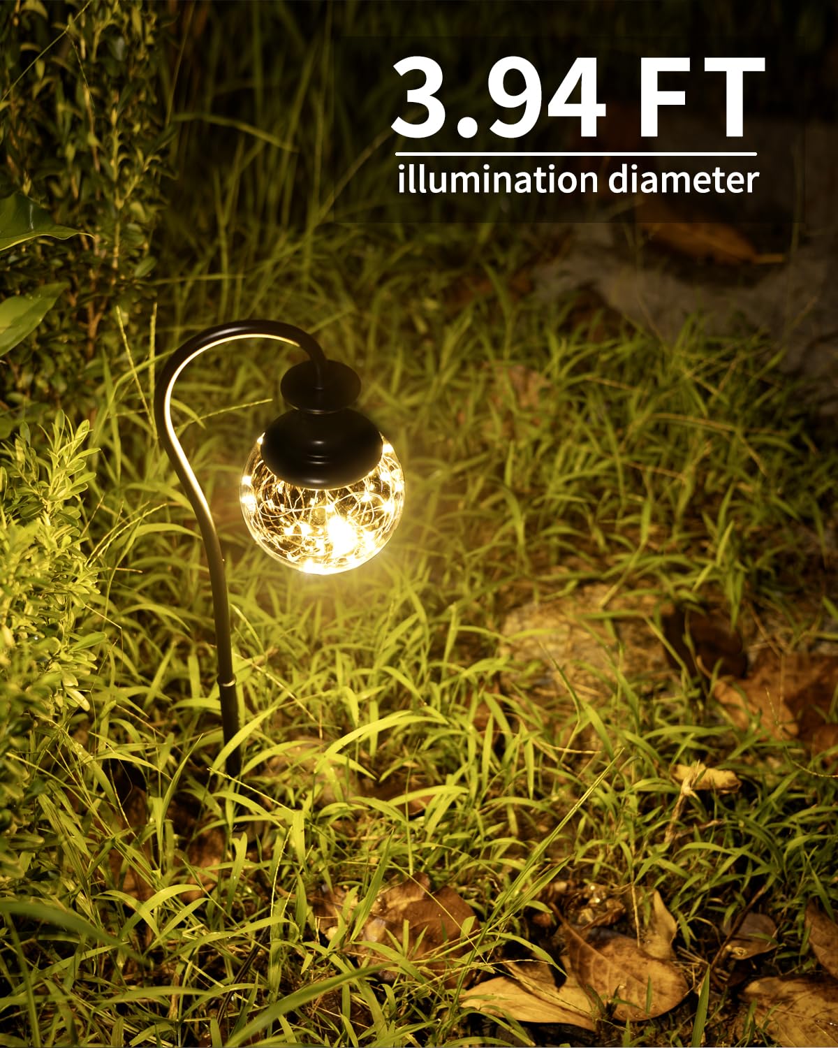 BTNHPLite Low Voltage Globe Garden Lights, 4-Pack, Glass, 2700K, Waterproof, Model BPL-LPW2-27, LED Pathway Lighting for Yard & Walkway
