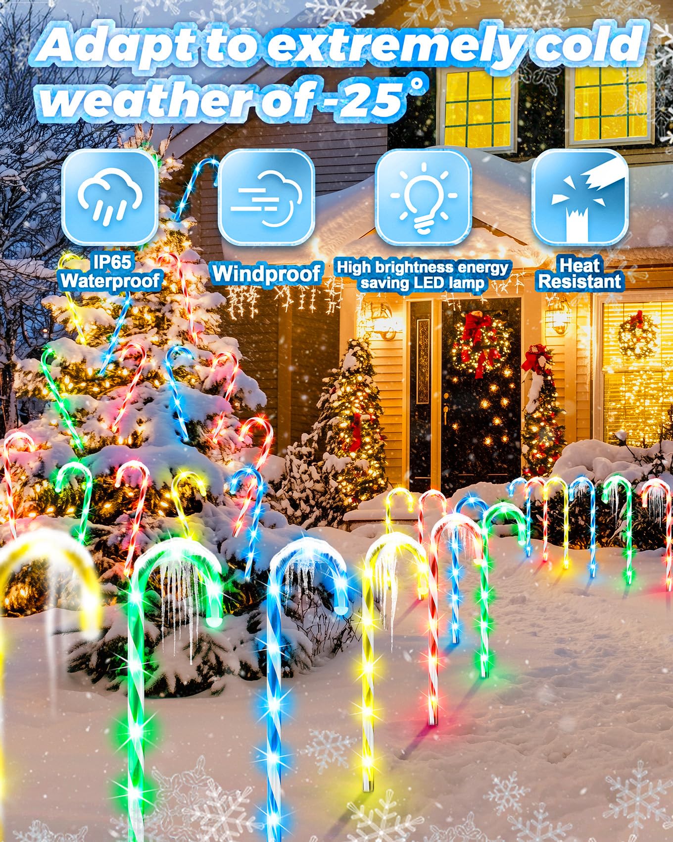 Anordsem Solar Christmas Decorations Outdoor: 21 Candy Cane Stake Lights 12 Pack - Waterproof Led 8 Colorful Lighting Models For Pathway Yard Garden Xmas Decor - 2026 New Year Gifts For Homeowners