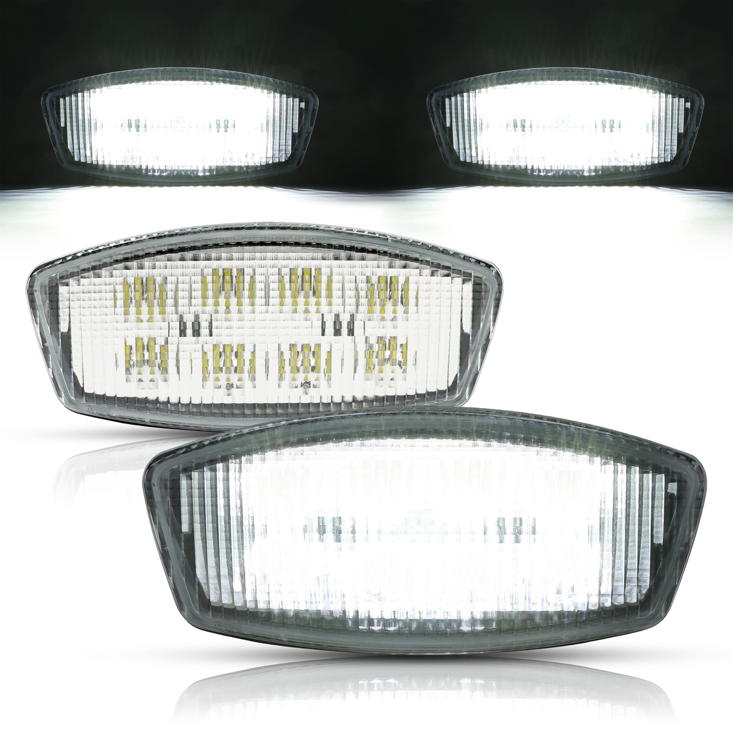 HECASA LED Cab Light for Kubota Tractors, 12V 24W, Clear Lens, Plastic & Aluminium Alloy, Model VC-LYPL-308-2, 2 pcs