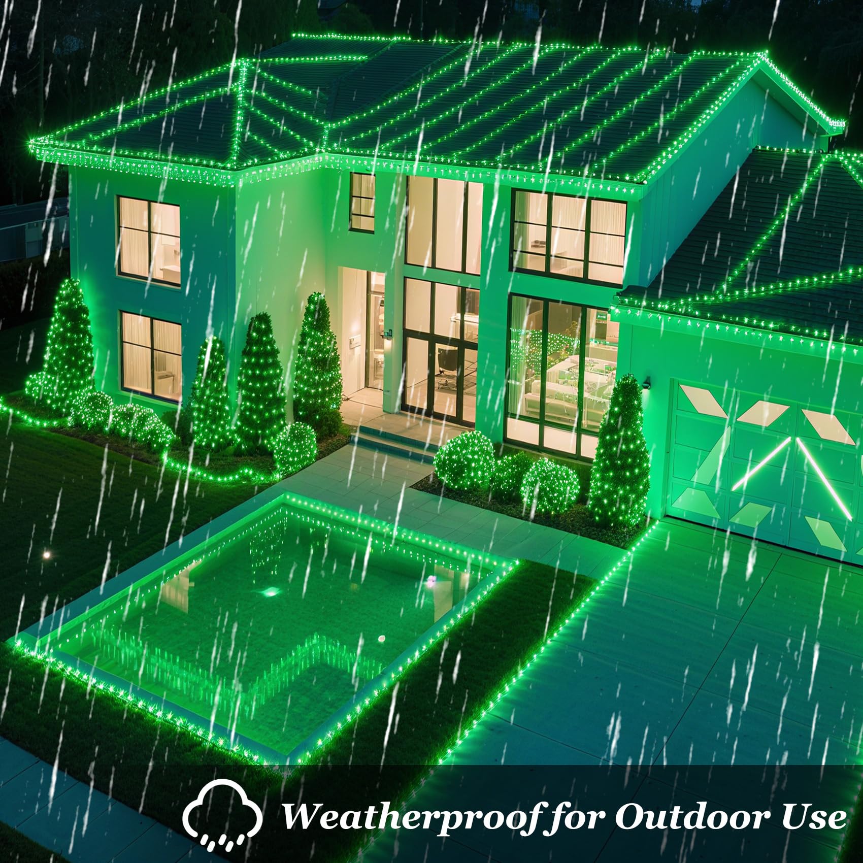 HRANBOTY 300 LED Indoor String Lights, 75FT Green Wire, 12 Modes, Dimmable Timer, Twinkle Fairy Lights for Xmas Decor