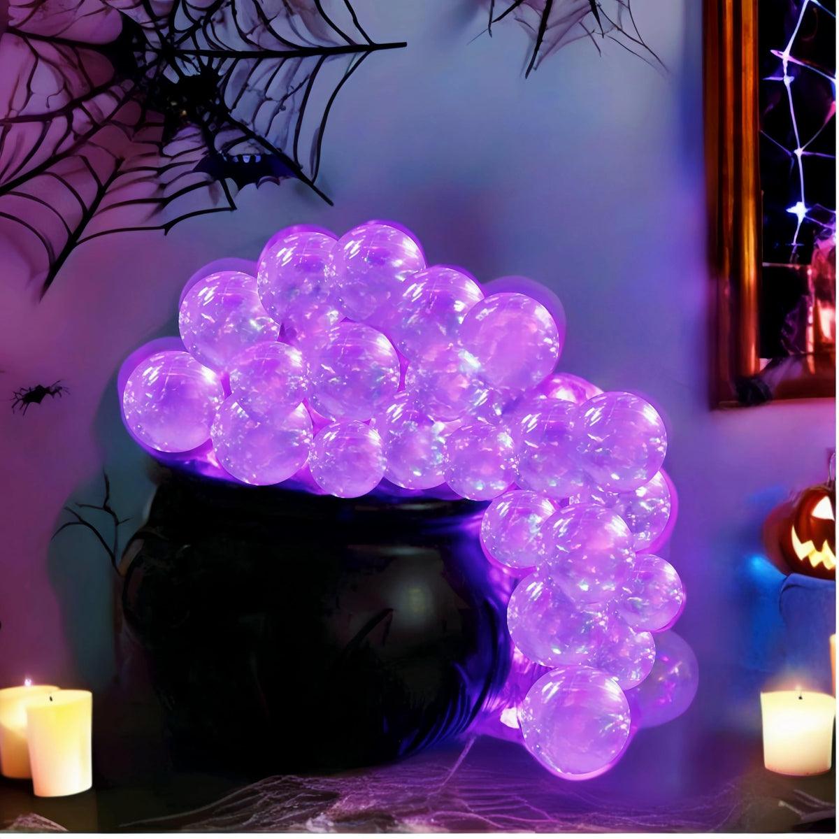 Jxueych Halloween Decorations Indoor - Diy Bubbling Witch Cauldron Set With Twinkling Lights - Perfect For Hocus Pocus Halloween