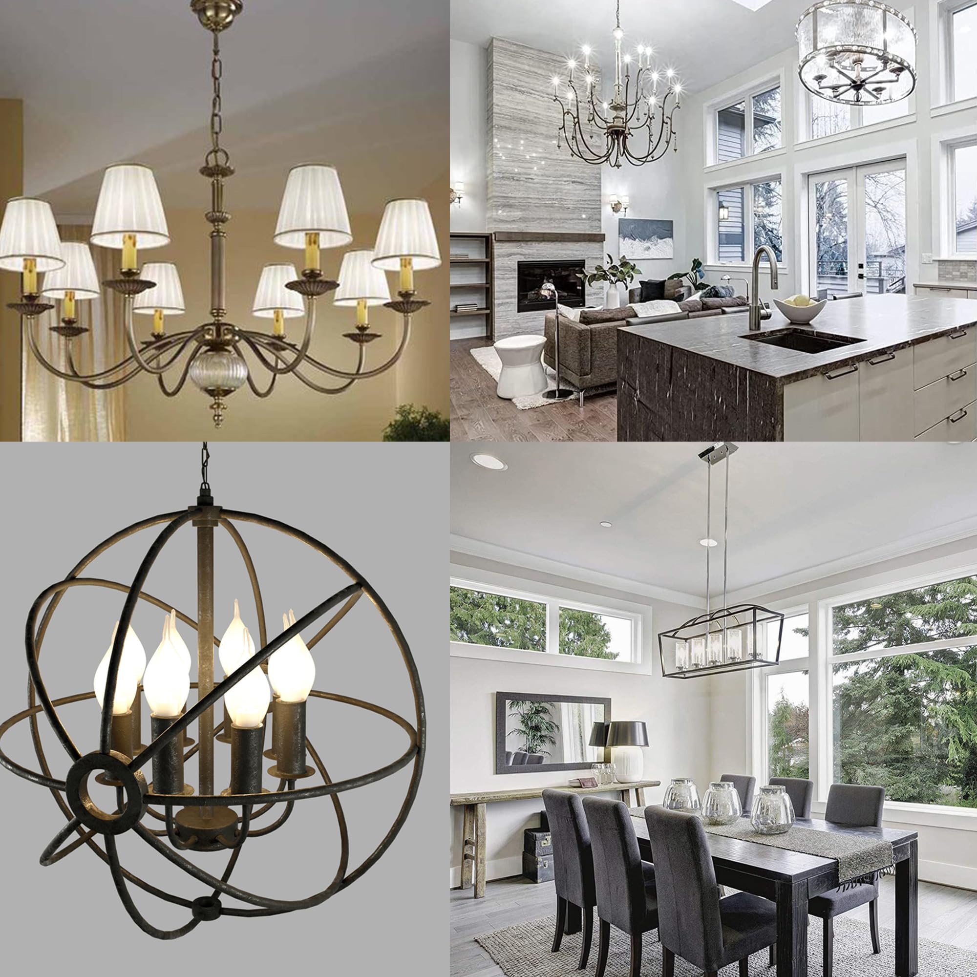 Homosum E12 Led Bulb 60 Watt, Frosted Candelabra Led Light Bulbs, Dimmable Chandelier Light Bulbs, Neutral White 4000K,6W, Ac120