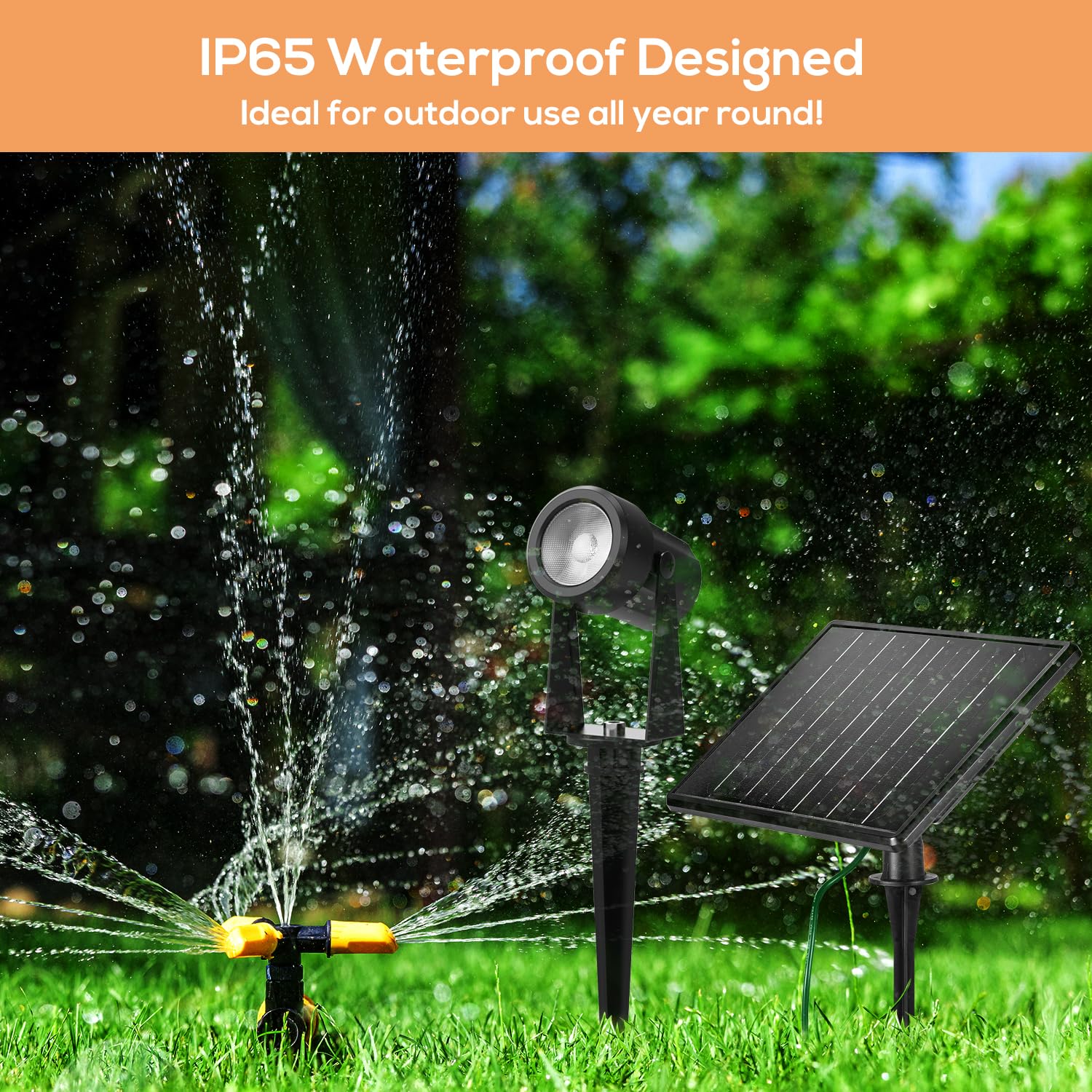 Zyan Solar Spot Lights Outdoor, Solar Spotlights Outdoor Waterproof For Yard, Garden, Lawn, Plant, Tree, Wall, Pool Areas, With Auto On/Off, Warm White, 4 Pack (Black Housing)