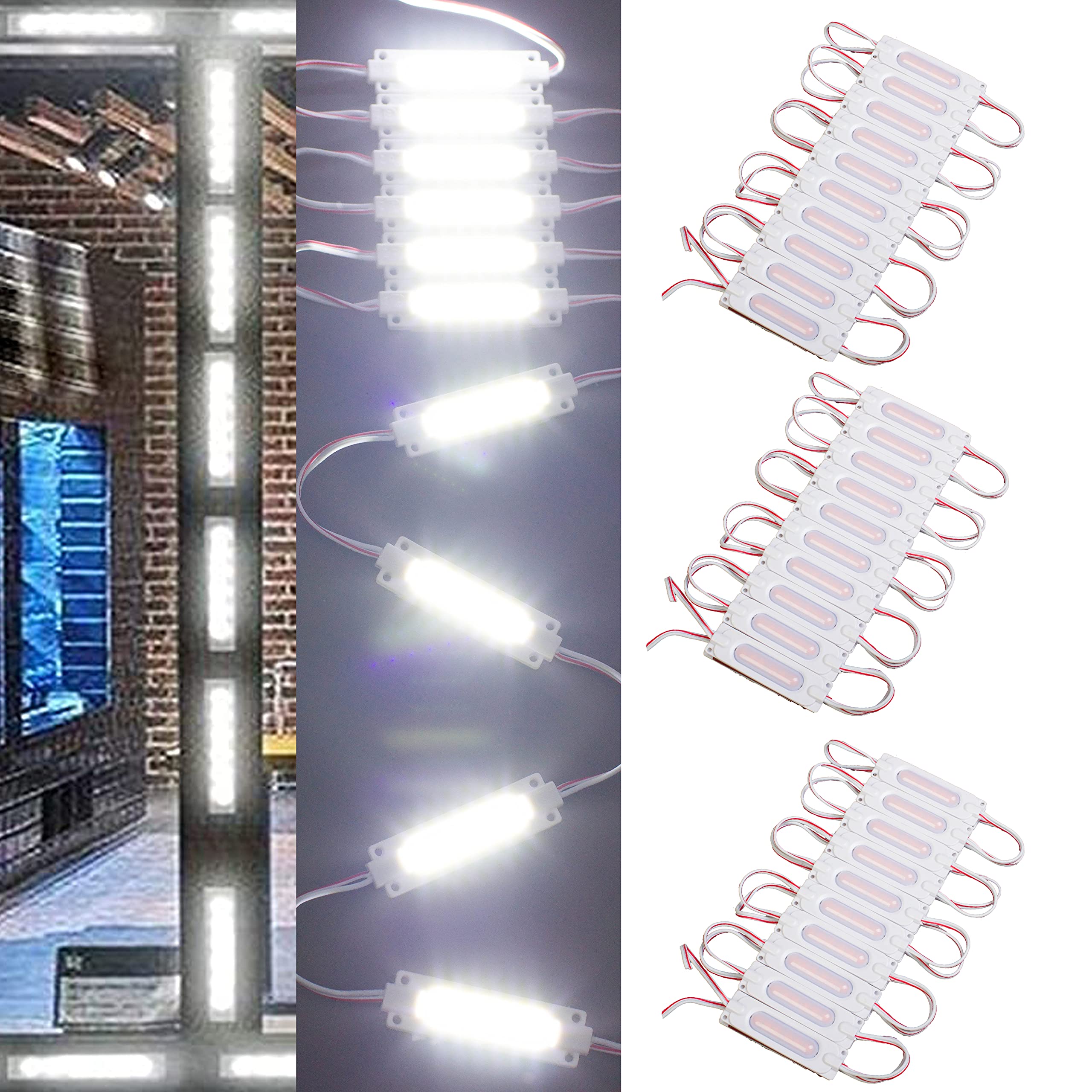 LEDUPDATES Brightest STOREFRONT Window LED Light COB with UL Power Supply Brighter Than 5050 5630 5730 2835 (30ft, White)