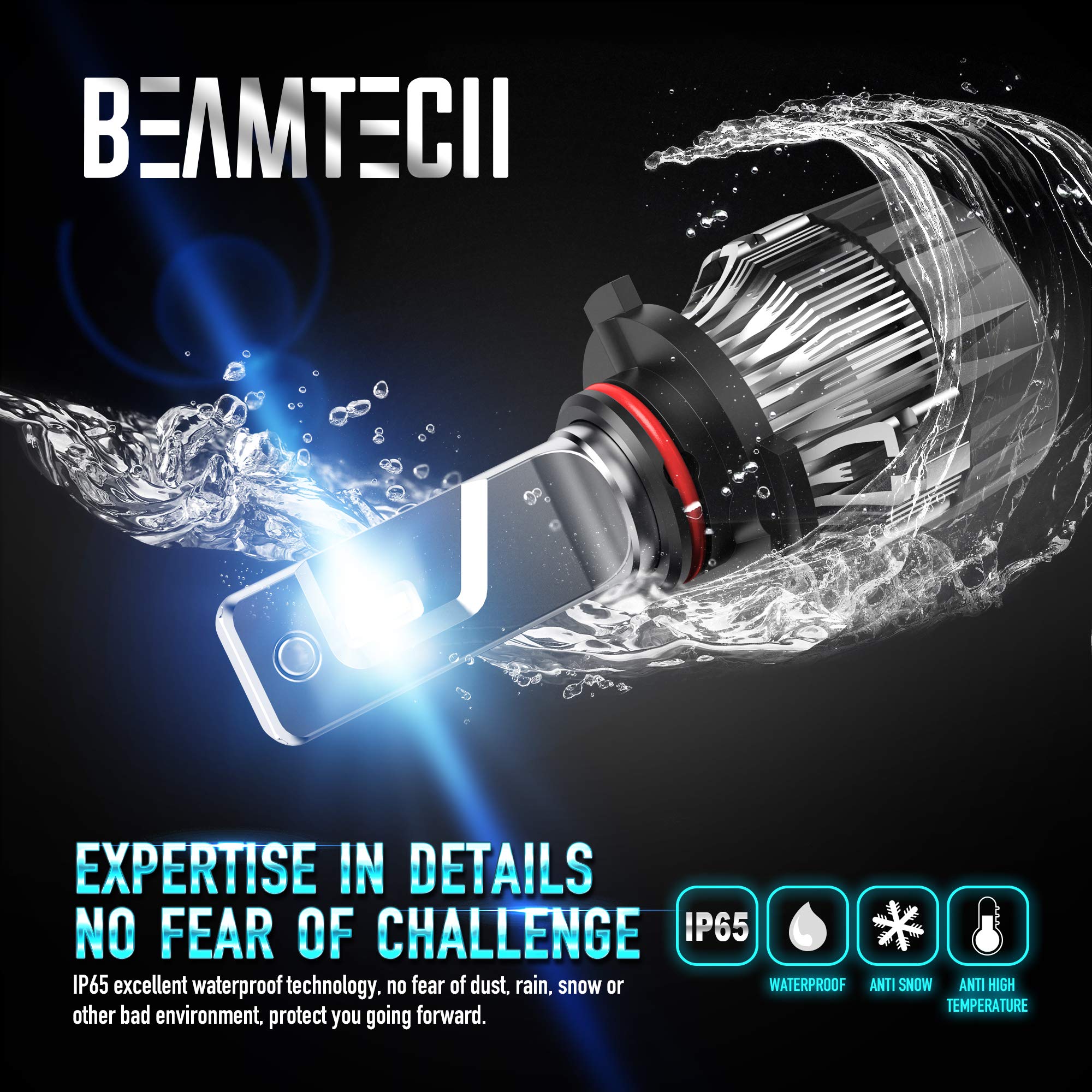 BEAMTECH 9012 Fog Light Bulbs, HIR2 Model, Aluminum, Powersports Light